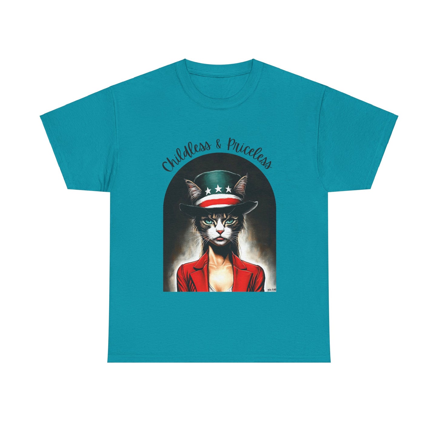 Childless Cat Lady Shirt - "Childless and Priceless" -Unisex Heavy Cotton Tee