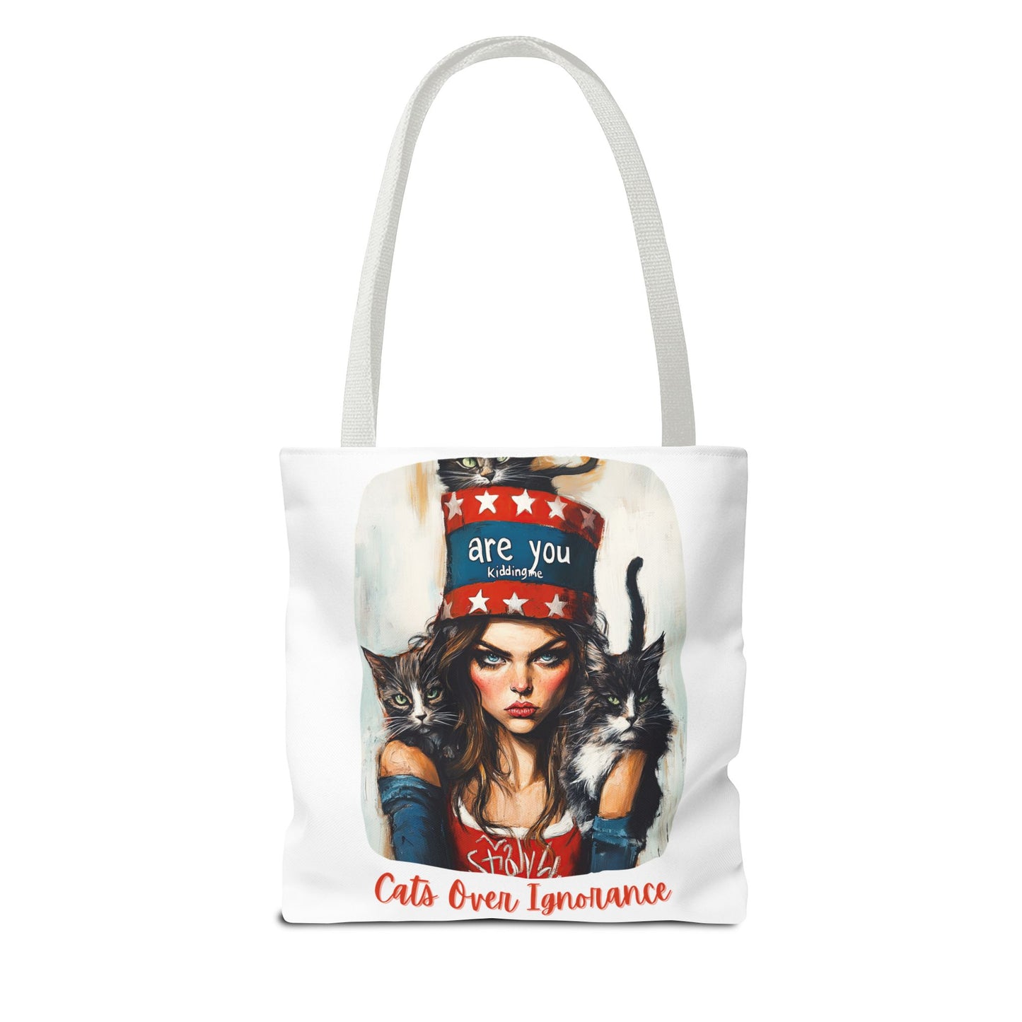 "Cats Over Ignorance" Childless Cat Lady Tote Bag (AOP)