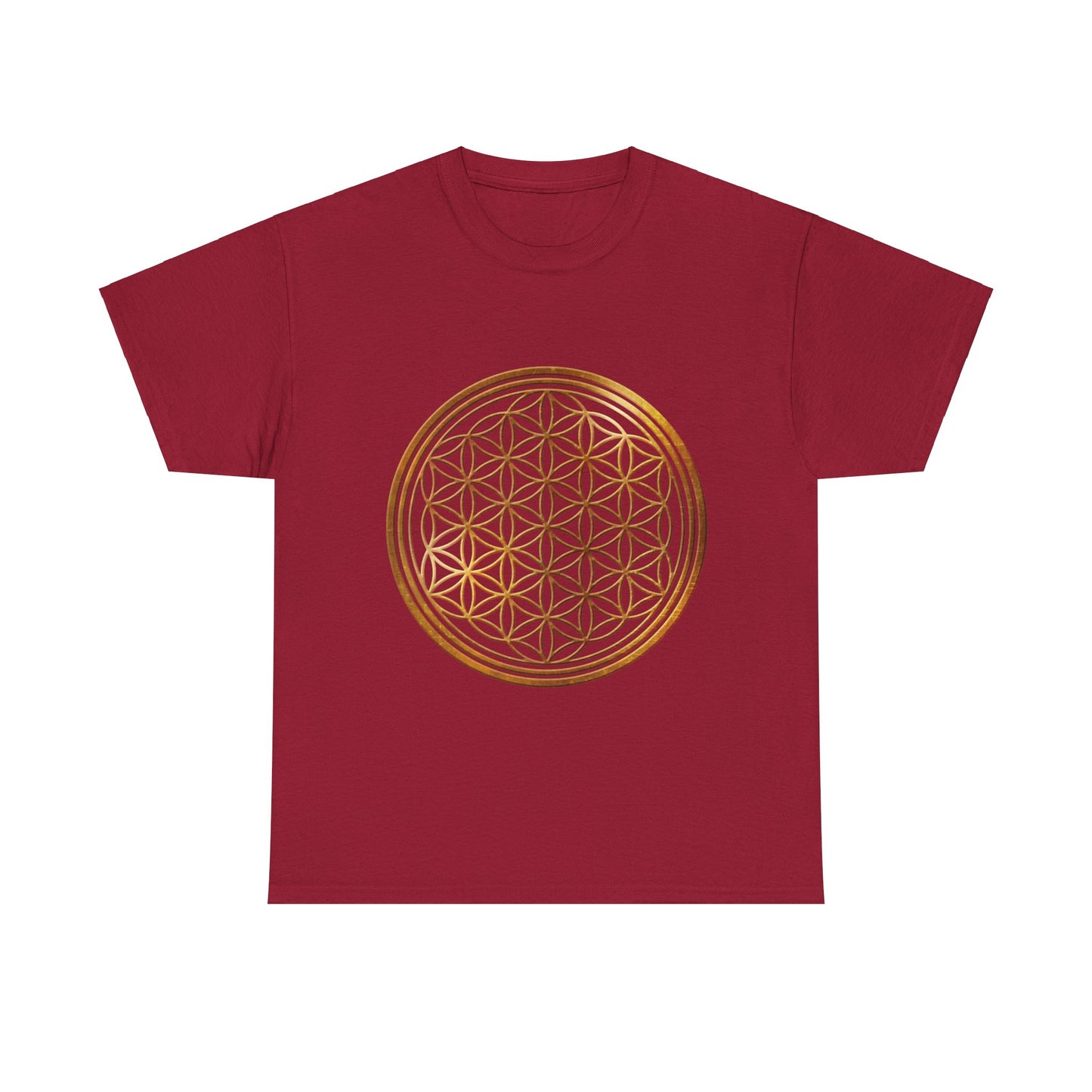 Flower of Life Sacred Geometry, (with shadow/highlight) Graphic Tee - Yoga, Zen, Hindu Gifts Heavy Cotton Graphic Tee T-Shirt