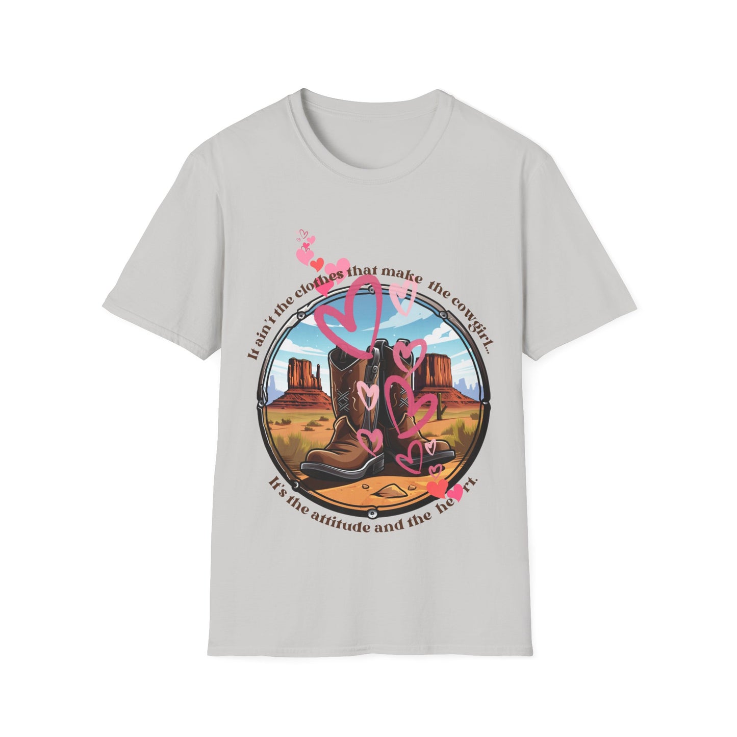 Cowgirl Heart Shirt, T-Shirt, Softstyle Unisex GraphicTee Shirt - Cowgirls Gear Southern Style, Southern Gift Shirt Cow Girl Attitude