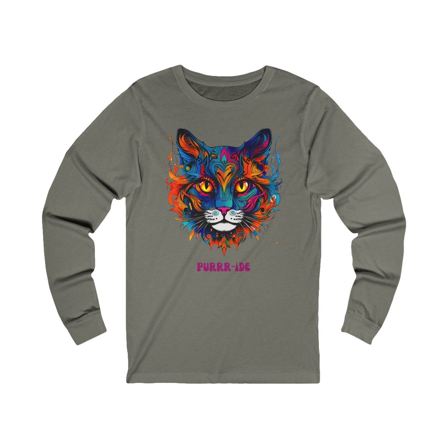 Pride Cats - Purr- ide Cat Shirt Cat Lover's Pride Colors Christmas Gift Unisex Jersey Long Sleeve Tee Shirt, T-Shirt, Exotic Cat