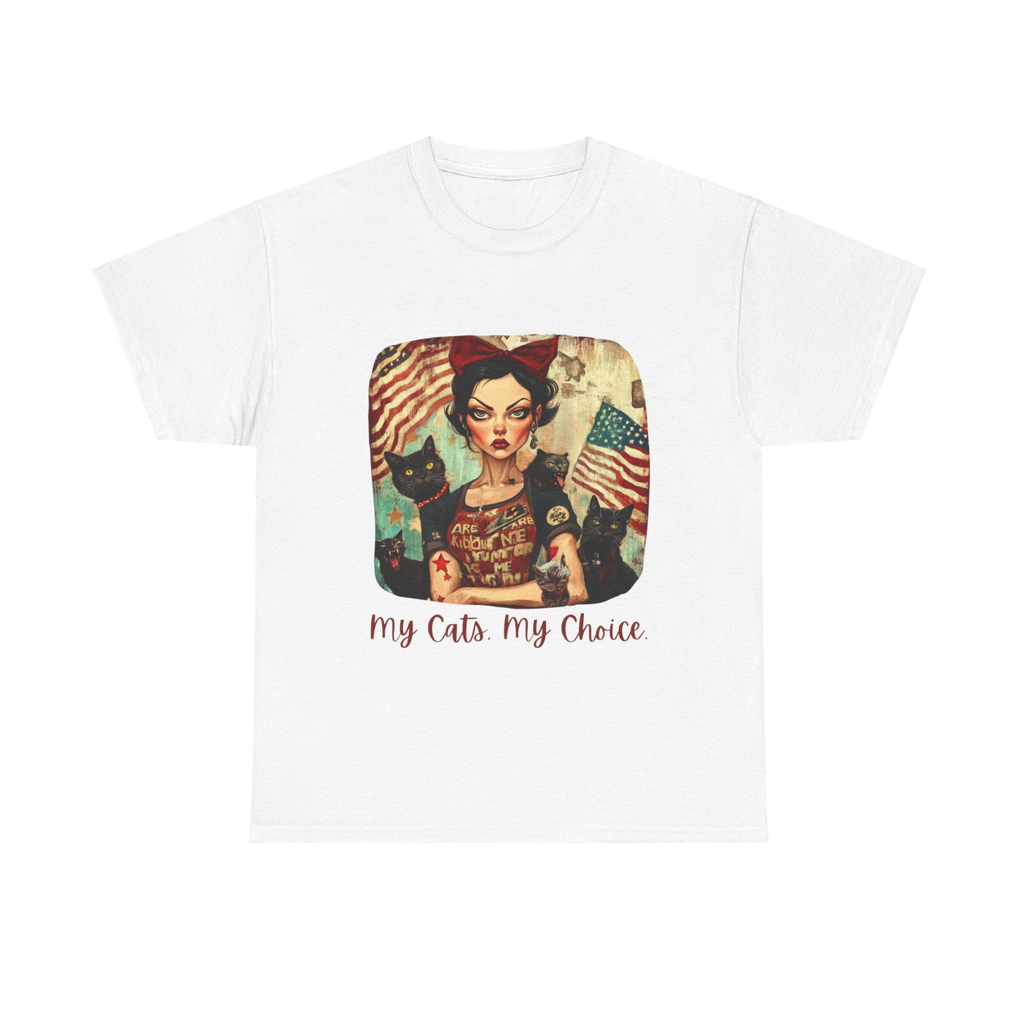 Childless Cat Lady Shirt - "My Cats My Choice" - Say NO to Ignorance- Unisex Heavy Cotton Tee