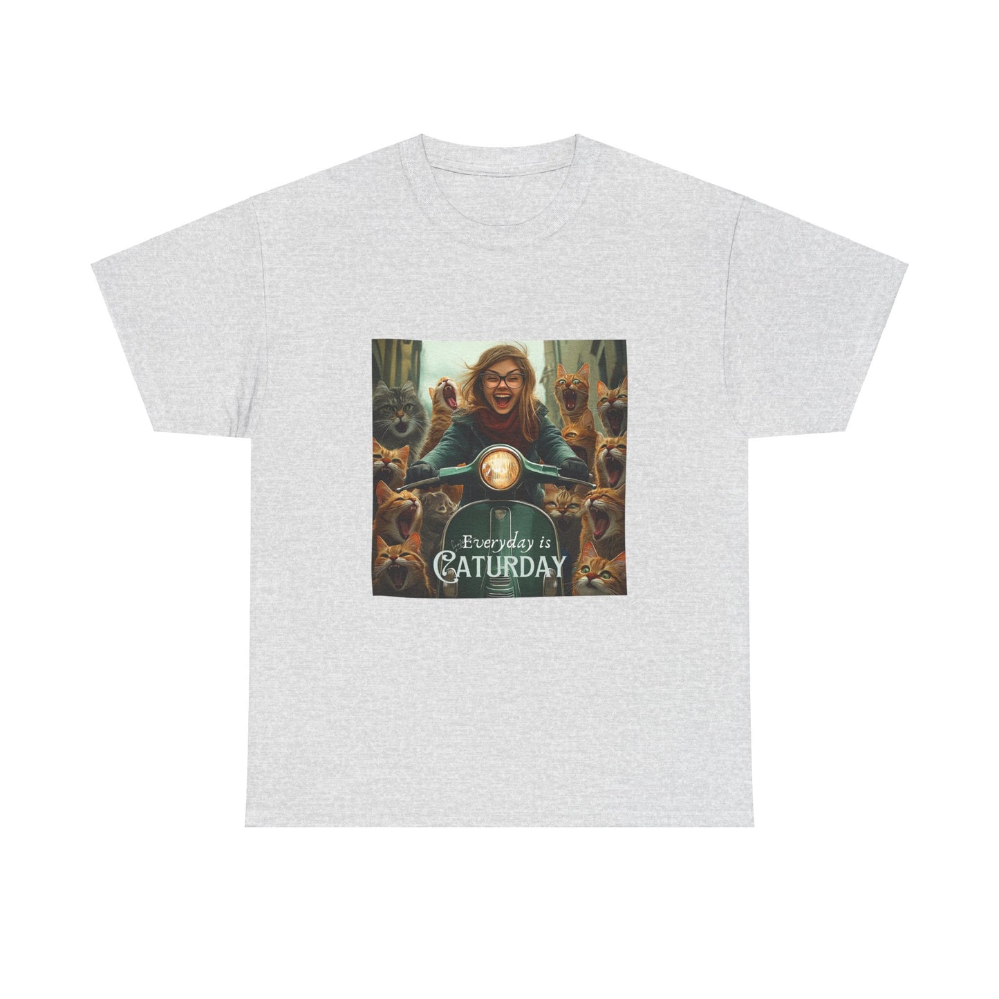Childless Cat Lady Shirt - "Every Day is Caturday" - , Say NO to Ignorance -Unisex Heavy Cotton Tee