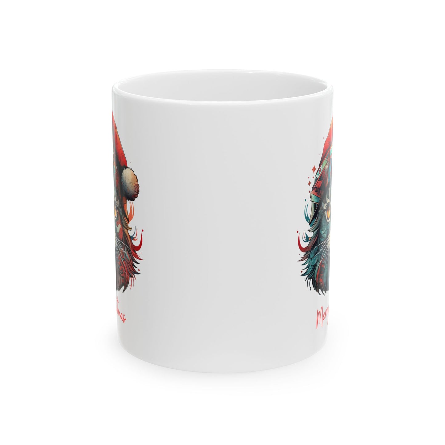 Merry Catmas, Christmas Cat Mug, Christmas Gift Mug, Cat Lover Cat Enthusiast Printed Ceramic Mug 11oz Cat Mom, Cat Family, Cat Dad Gift