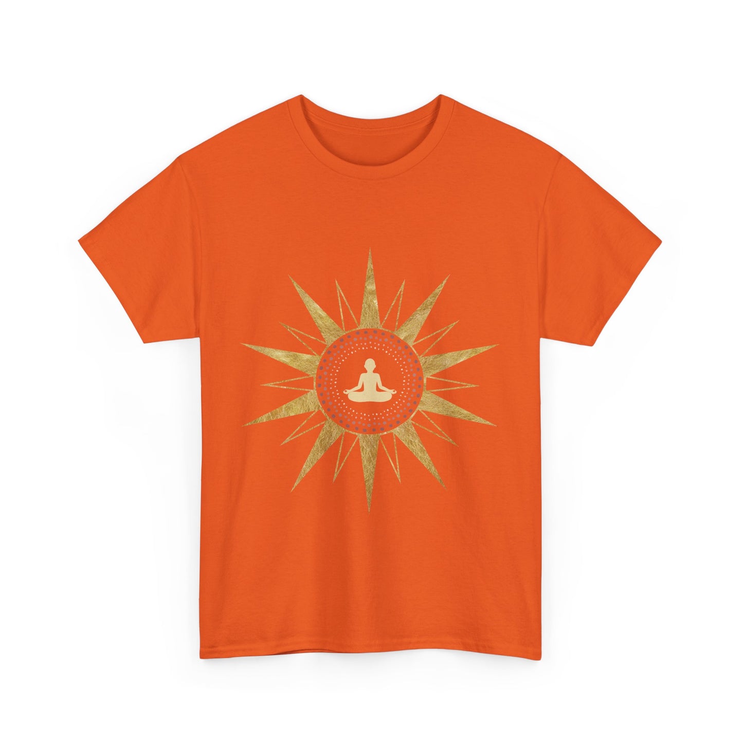 Buda in Sacred Geometry Golden Star Shirt - Graphic Tee - Yoga, Zen, Hindu Gifts Unisex Heavy Cotton Graphic Tee T-Shirt