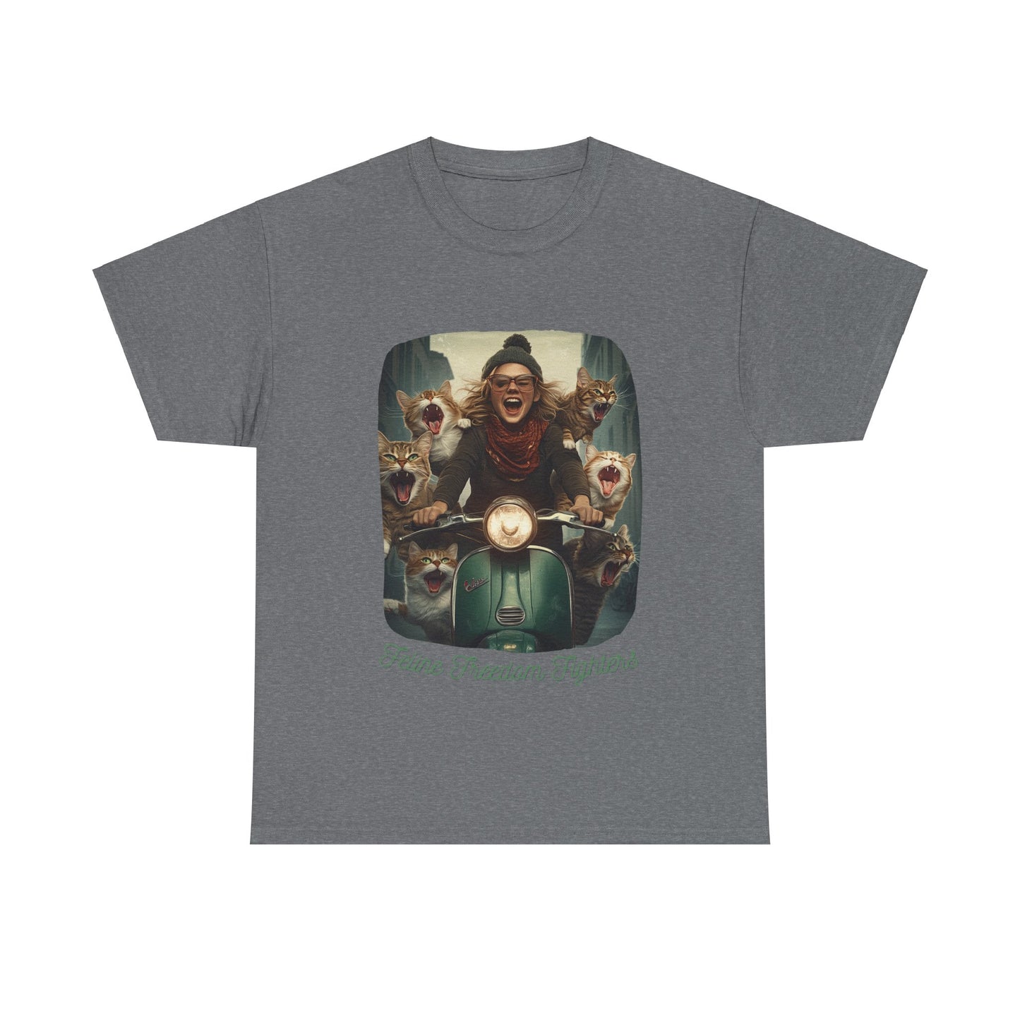 Childless Cat Lady Shirt - "Feline Freedom Fighters" - Say NO to Ignorance-Unisex Heavy Cotton Tee