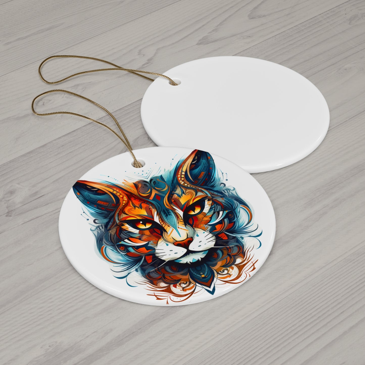 Exotic Cat, Tiger, Wild Cat Lovers, Cat Mom, Cat Dad, Cats Christmas Tree Gift, Christmas Ornament, Ceramic Fierce Cat Lovers Gift