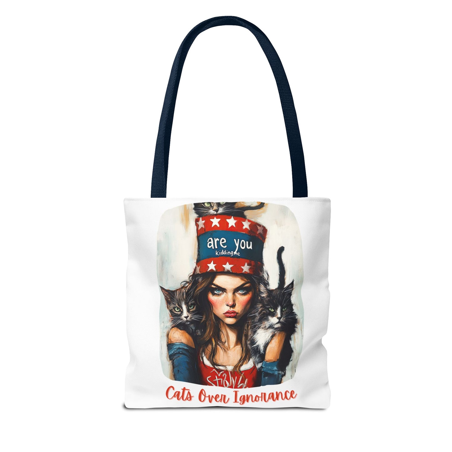"Cats Over Ignorance" Childless Cat Lady Tote Bag (AOP)