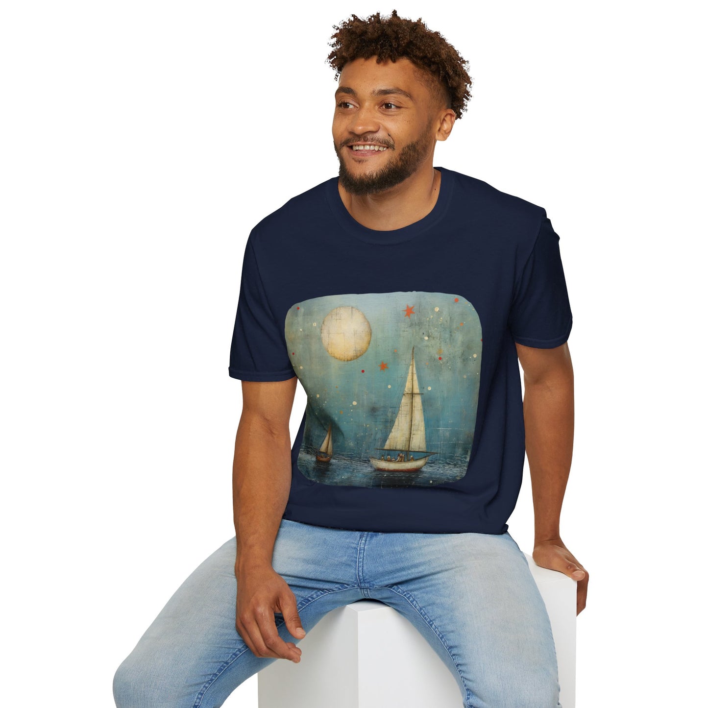 Nautical, Sailing Lover's Peaceful Seas Unisex Tee Shirt, T-Shirt Sailing Gift Softstyle T-Shirt Tee Teeshirt Nautical Florida Gift