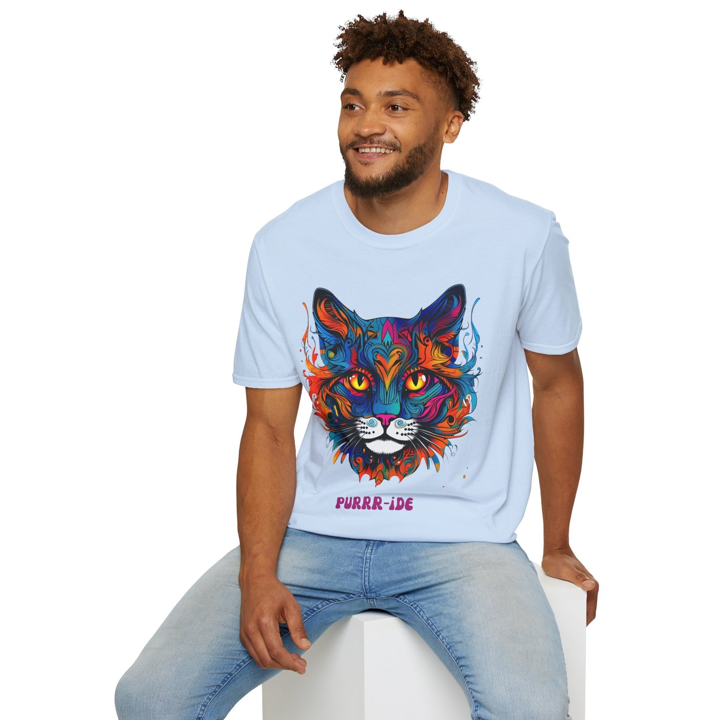 Pride - Purride Cat Shirt, Cat Lover's Christmas Gift Unisex Tee Shirt, T-Shirt Cat Lovers Gift Softstyle T-Shirt Tee Teeshirt LGBTQ+ Gift