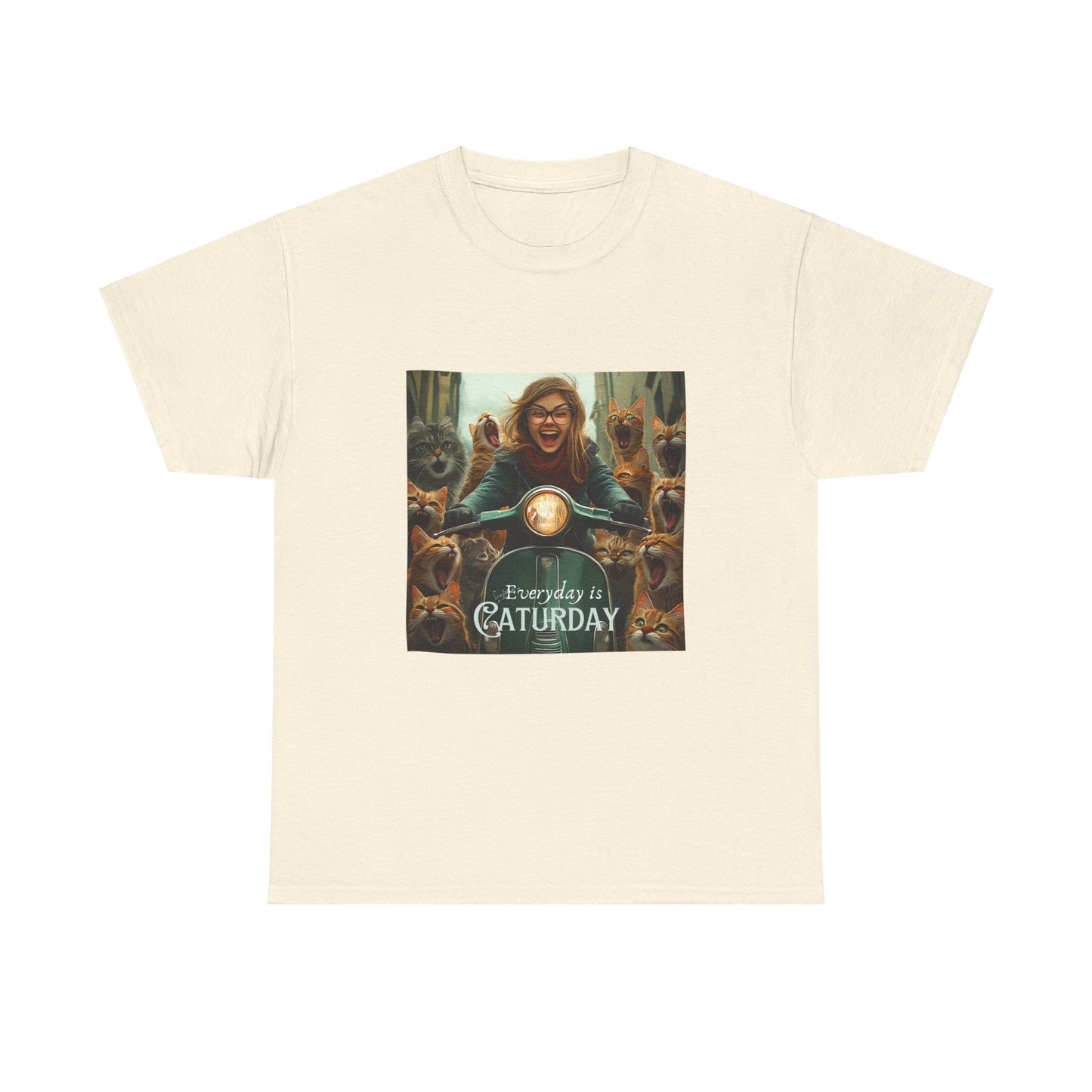Childless Cat Lady Shirt - "Every Day is Caturday" - , Say NO to Ignorance -Unisex Heavy Cotton Tee