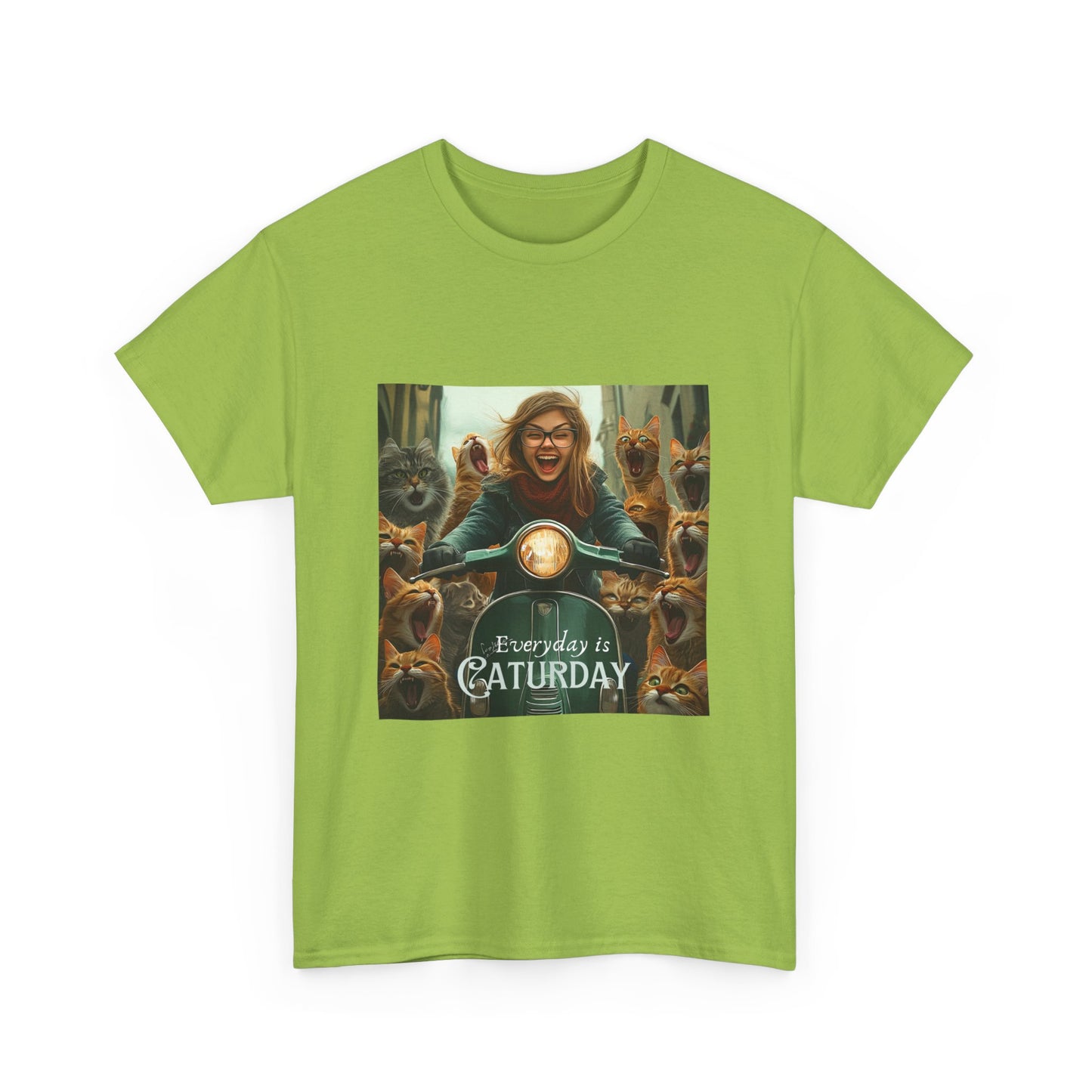 Childless Cat Lady Shirt - "Every Day is Caturday" - , Say NO to Ignorance -Unisex Heavy Cotton Tee