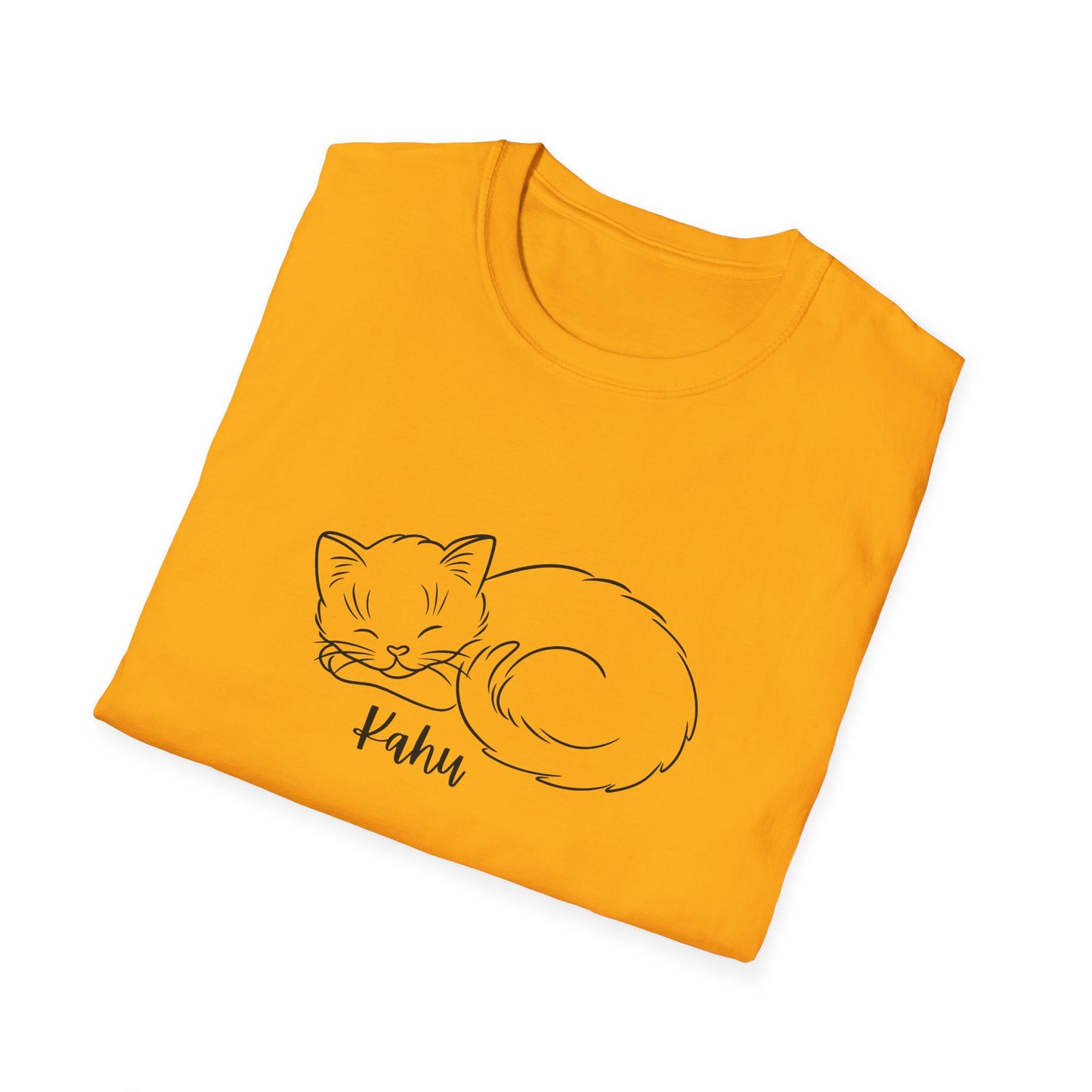 Minimalist KAHU Cat Shirt, Outline Cat Kahu Lover's Graphic Tee Graphic Unisex T- Shirt, T-Shirt Cat Lovers Gift Softstyle T-Shirt Tee Teeshirt