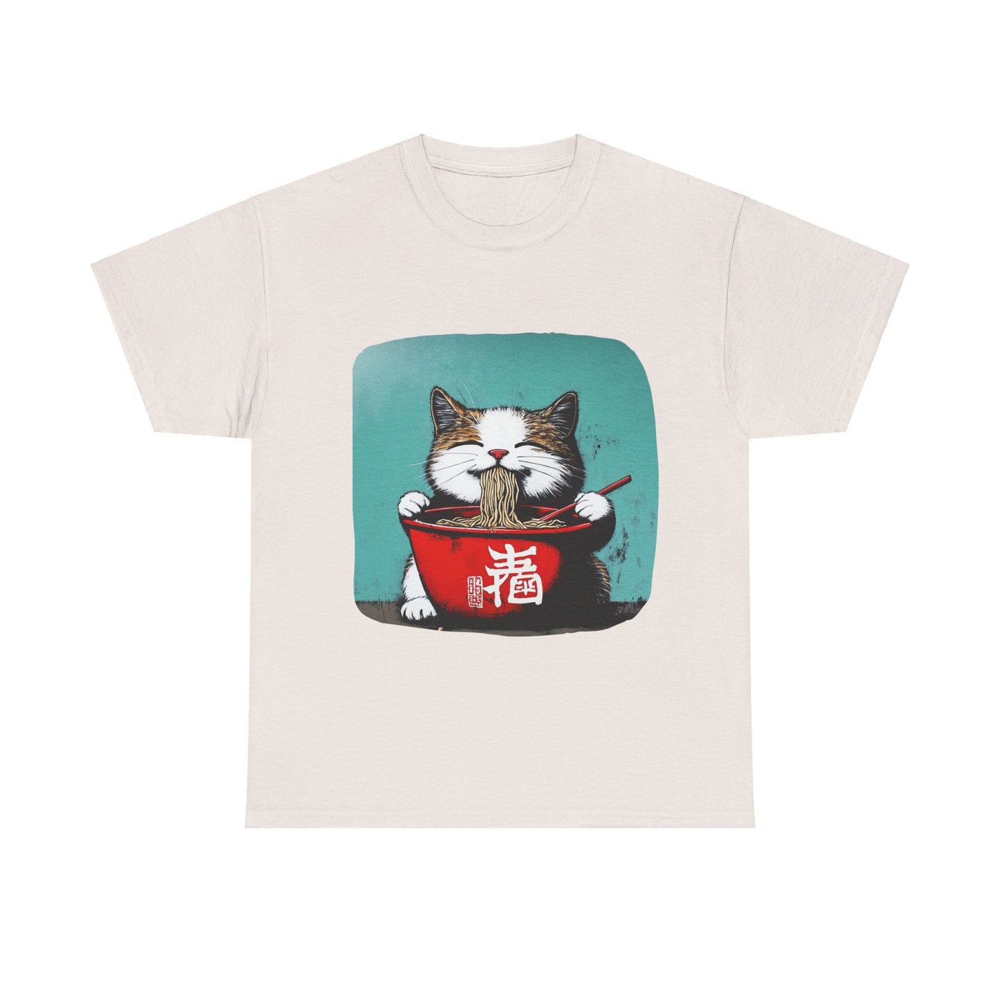 Ramen Cat, Cats and Ramen, Ramen Art Gift - Cute Cats Unisex Heavy Cotton Tee T-Shirt