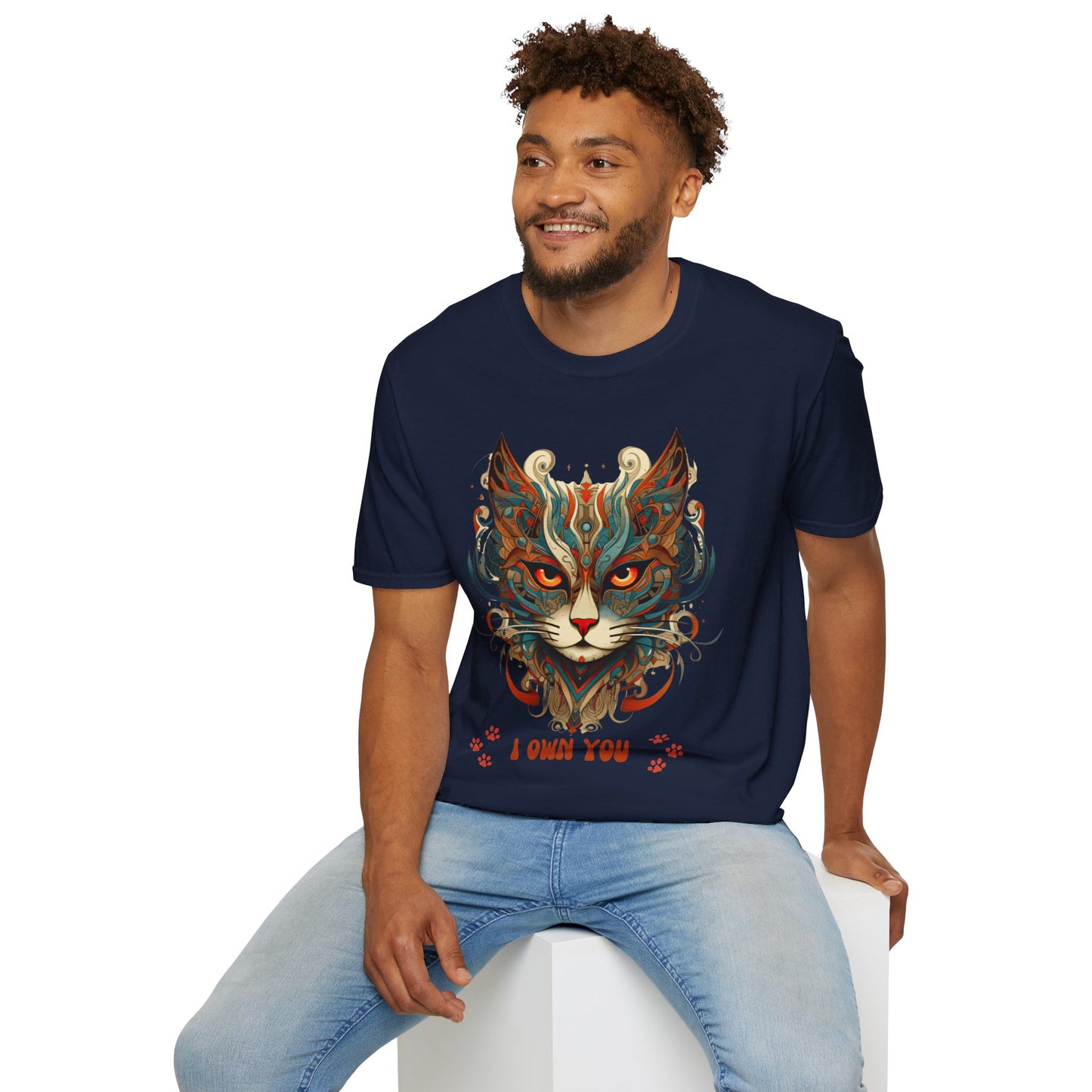 I Own You Cat Paws, Cat Lover's Gift Unisex Tee Shirt, T-Shirt Cat Lovers Gift Softstyle T-Shirt Tee Teeshirt Stylized Exotic Cat