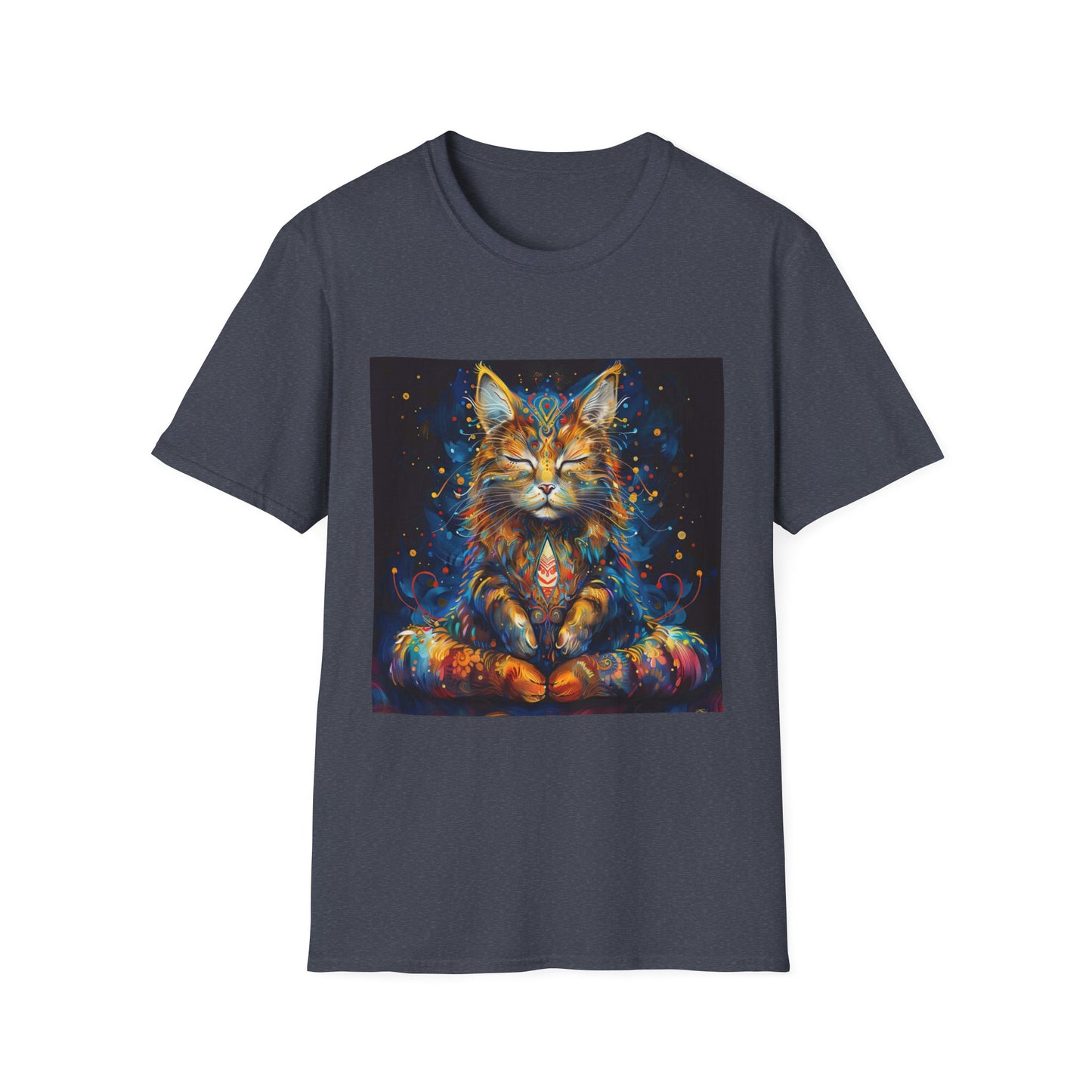 Zen Cat, Chill - Meditating Cat Shirt, Cat Lover's Graphic Tee Graphic Unisex T- Shirt, T-Shirt Cat Lovers Gift Softstyle T-Shirt Tee Teeshirt Stylized Cat