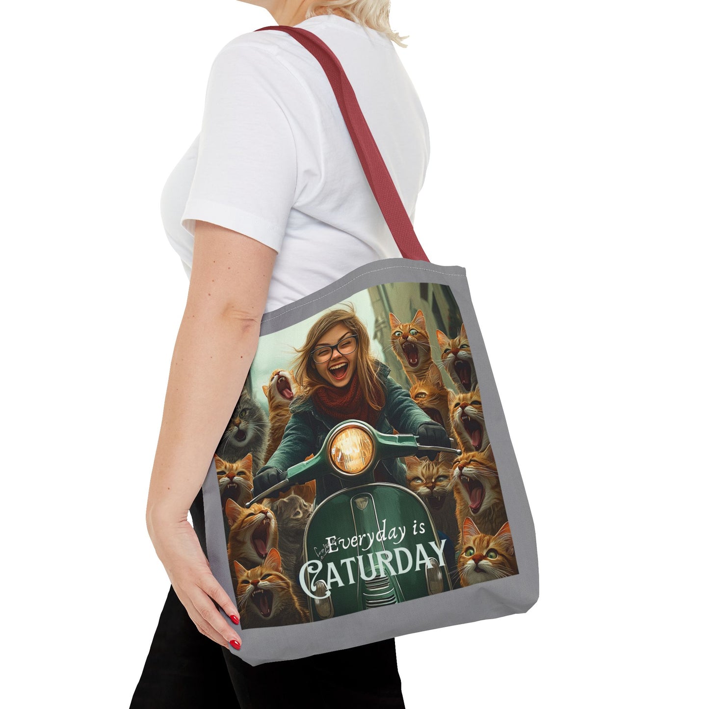 "Every Day is Caturday" Childless Cat Lady Tote Bag - Childless Cat Lady Tote Bag (AOP)