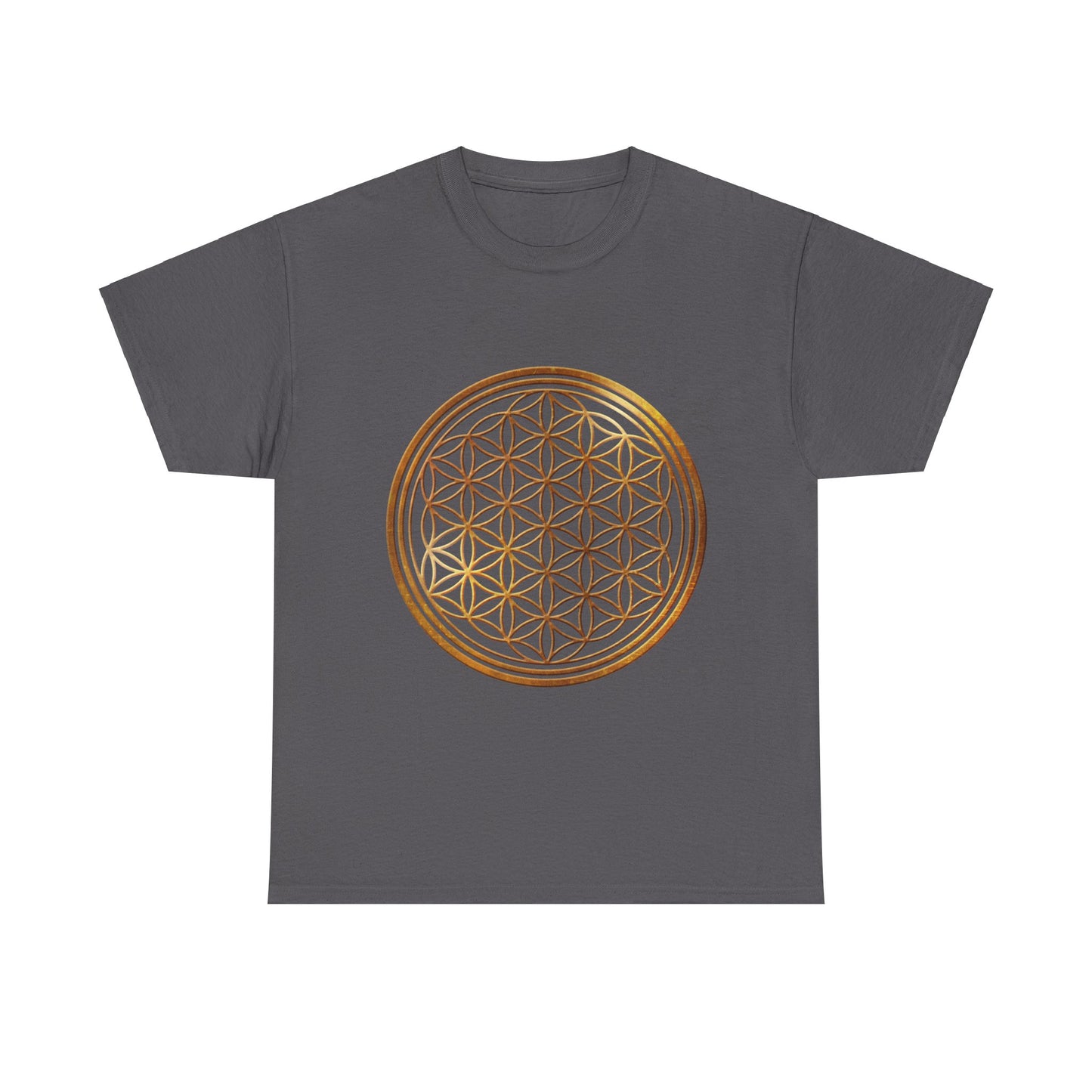Flower of Life Sacred Geometry, (with shadow/highlight) Graphic Tee - Yoga, Zen, Hindu Gifts Heavy Cotton Graphic Tee T-Shirt