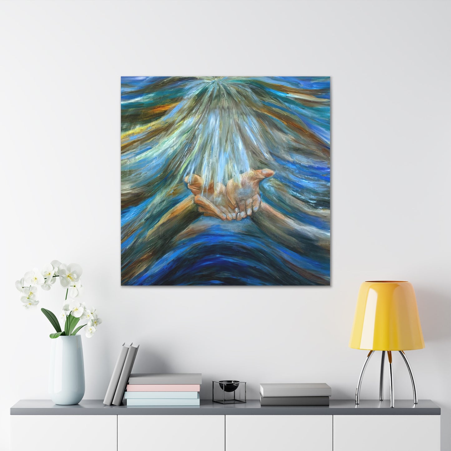 Reiki, Hands of Grace, Hands of Light, Creation, Spiritual, Religious Wall Art, Canvas Gallery Wraps, Wall Print Art Oil Painting,