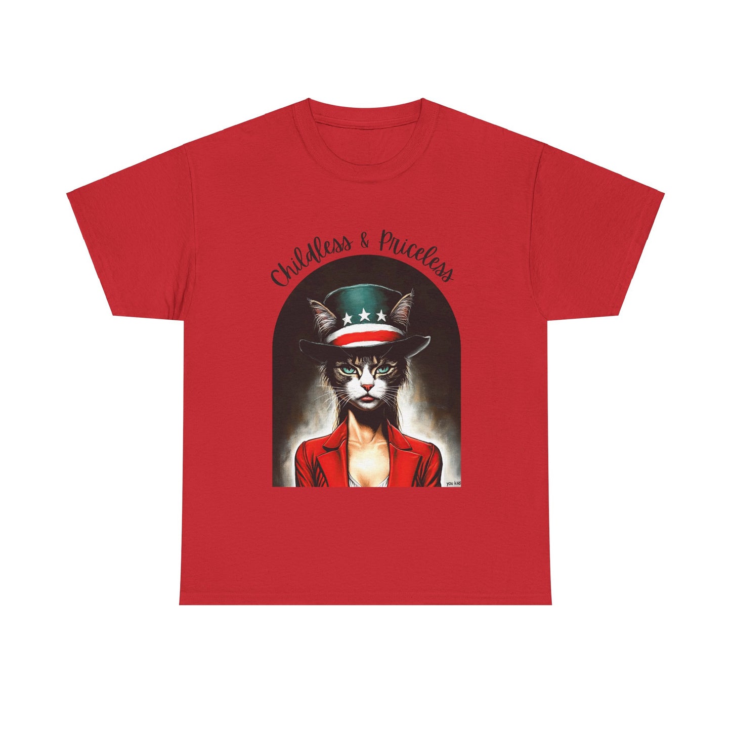 Childless Cat Lady Shirt - "Childless and Priceless" -Unisex Heavy Cotton Tee