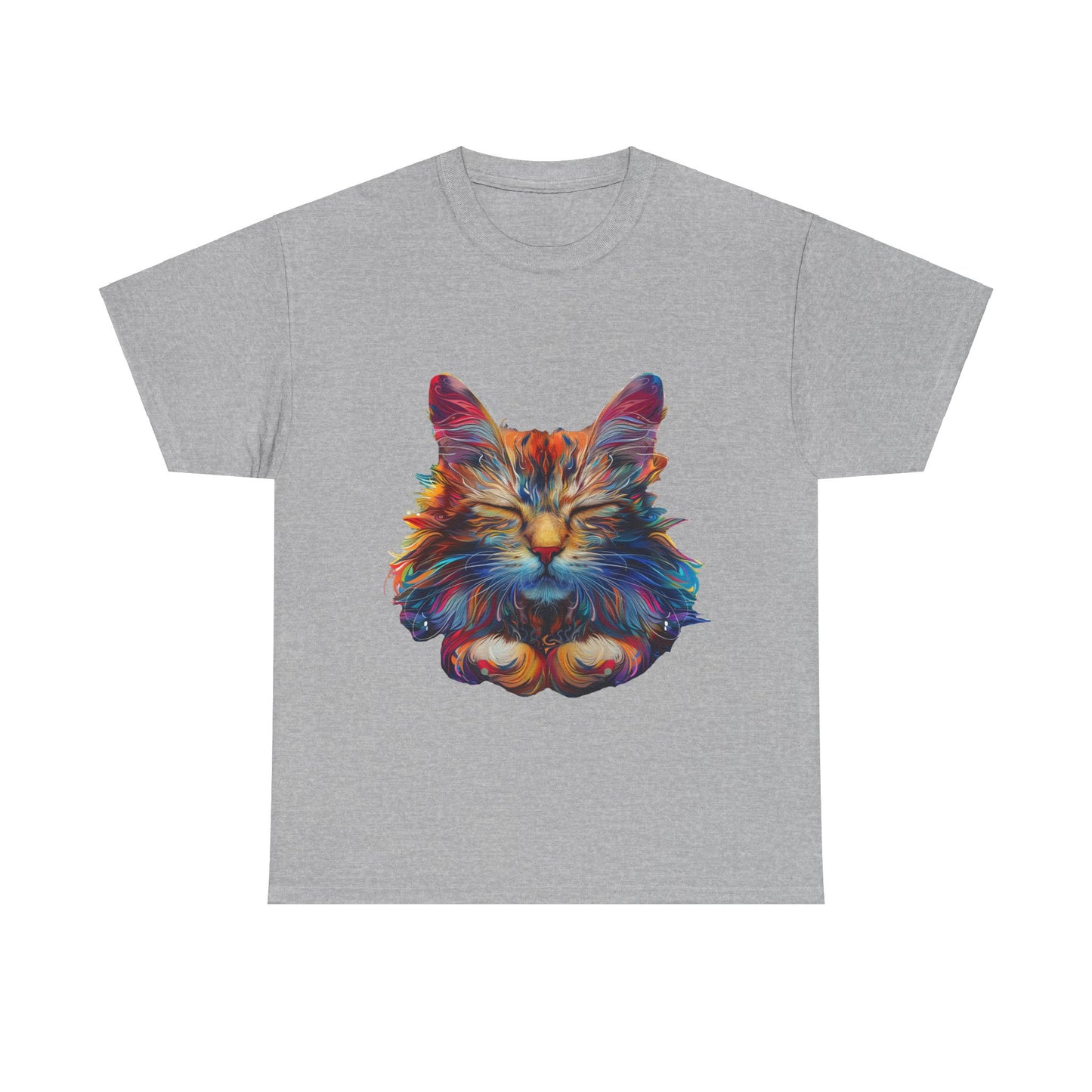 Meditating Cat, Zen Cat, Cat Gift Unisex Heavy Cotton Tee T-Shirt