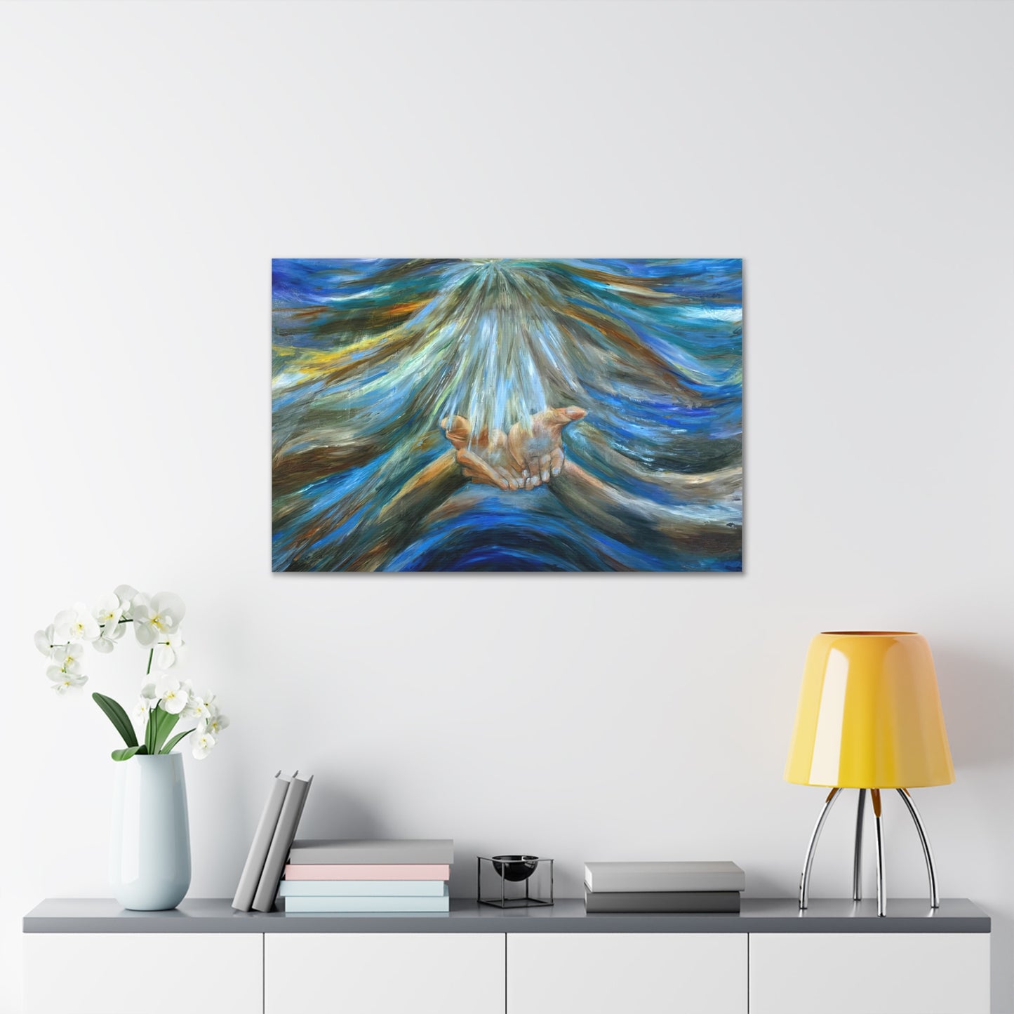 Reiki, Hands of Grace, Hands of Light, Creation, Spiritual, Religious Wall Art, Canvas Gallery Wraps, Wall Print Art Oil Painting,
