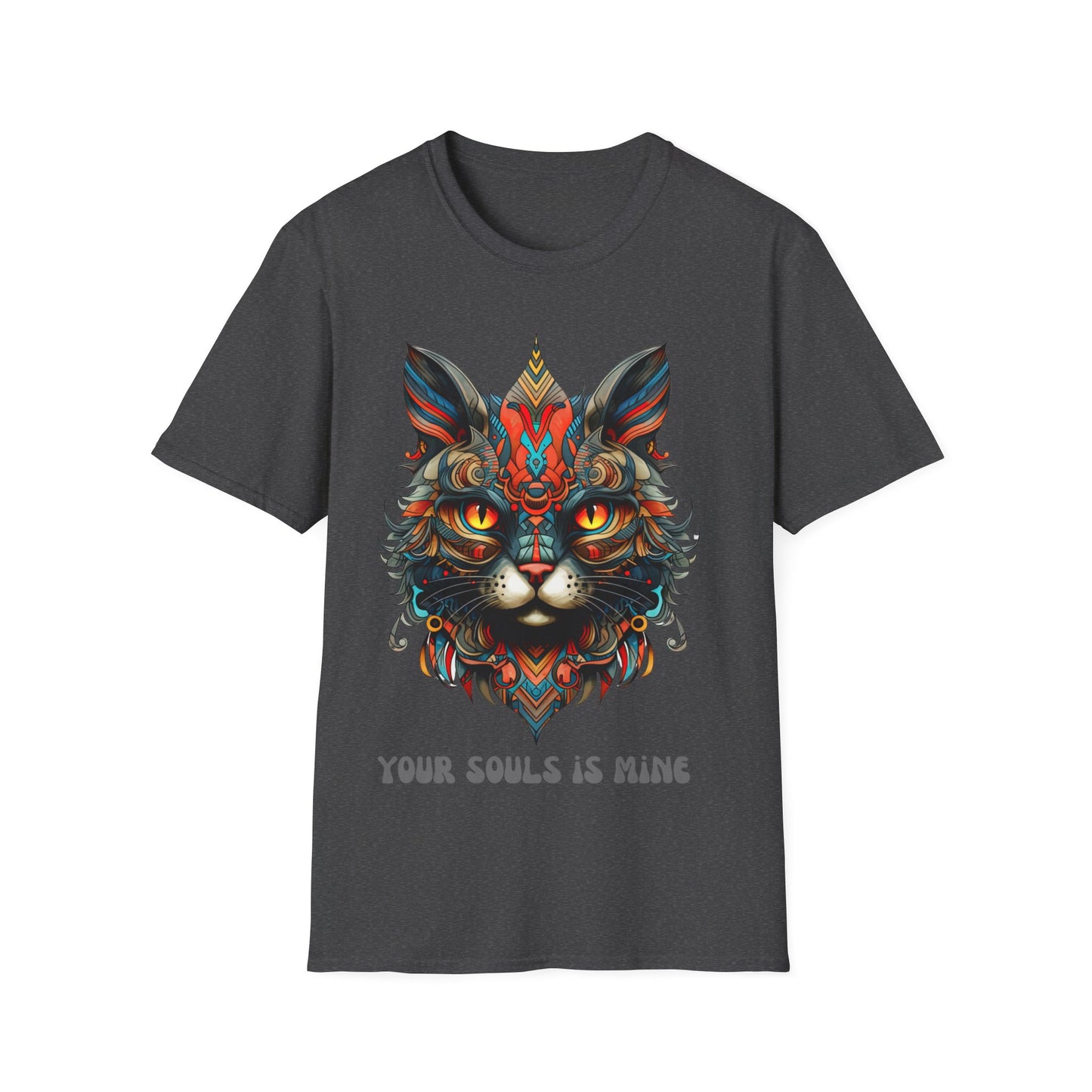 Your Soul is Mine Cat Lover's Unisex Tee Shirt, T-Shirt Cat Lovers Gift Softstyle T-Shirt Tee Teeshirt Stylized Exotic Cat