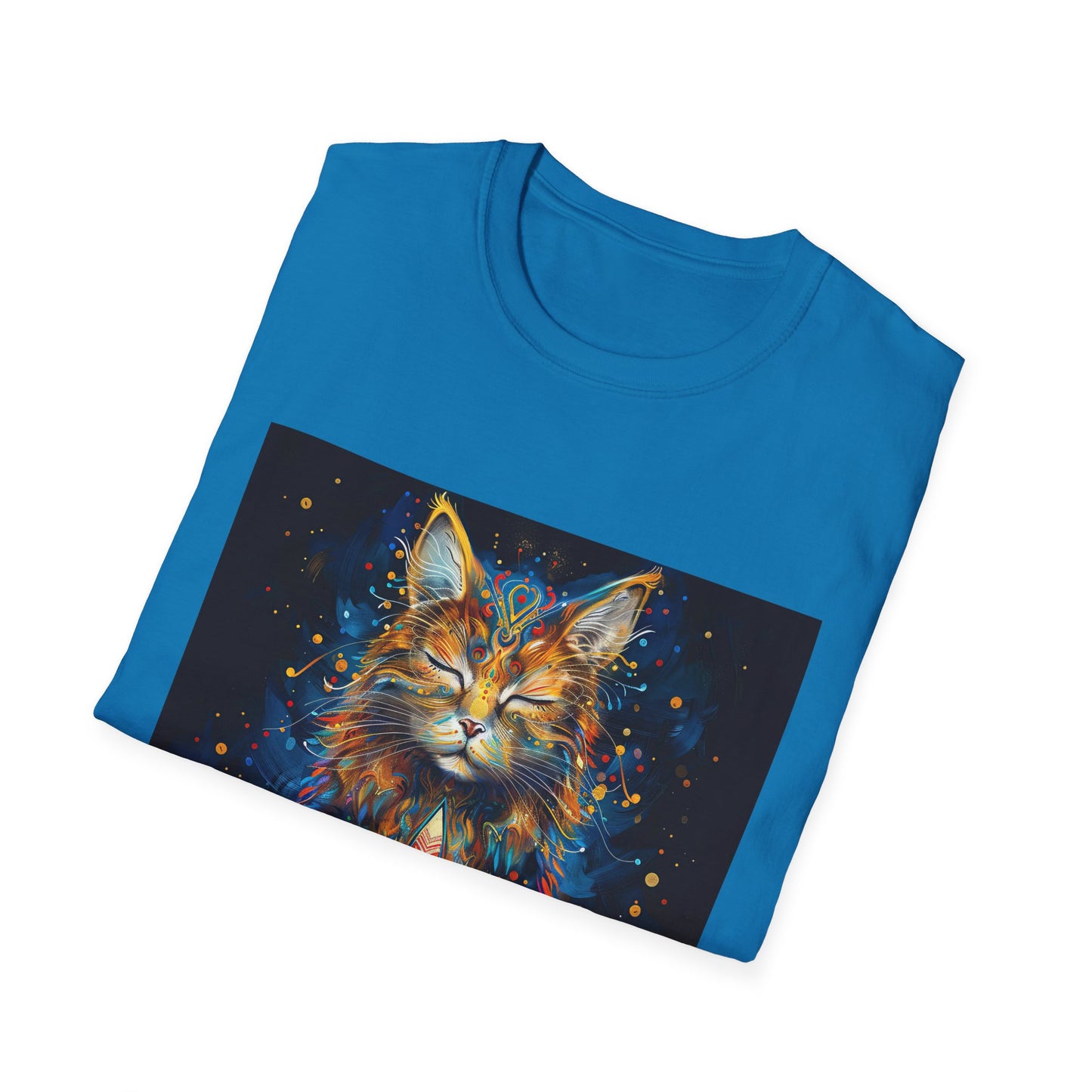 Zen Cat, Chill - Meditating Cat Shirt, Cat Lover's Graphic Tee Graphic Unisex T- Shirt, T-Shirt Cat Lovers Gift Softstyle T-Shirt Tee Teeshirt Stylized Cat