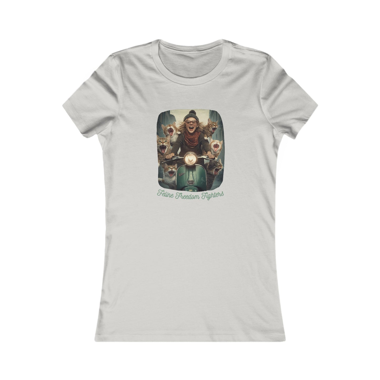 Childless Cat Lady Shirt - "Feline Freedom Fighters" - T-shirt, Ladies Cut Graphic Tees