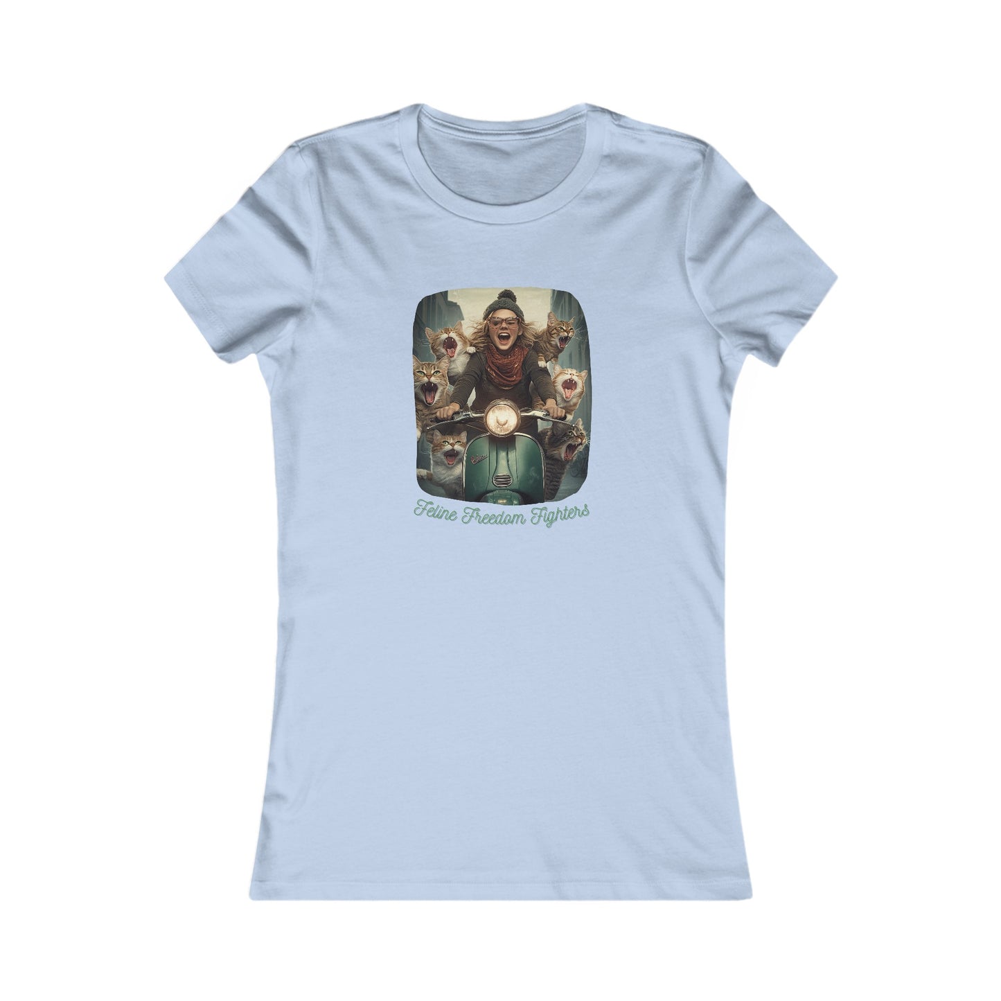 Childless Cat Lady Shirt - "Feline Freedom Fighters" - T-shirt, Ladies Cut Graphic Tees