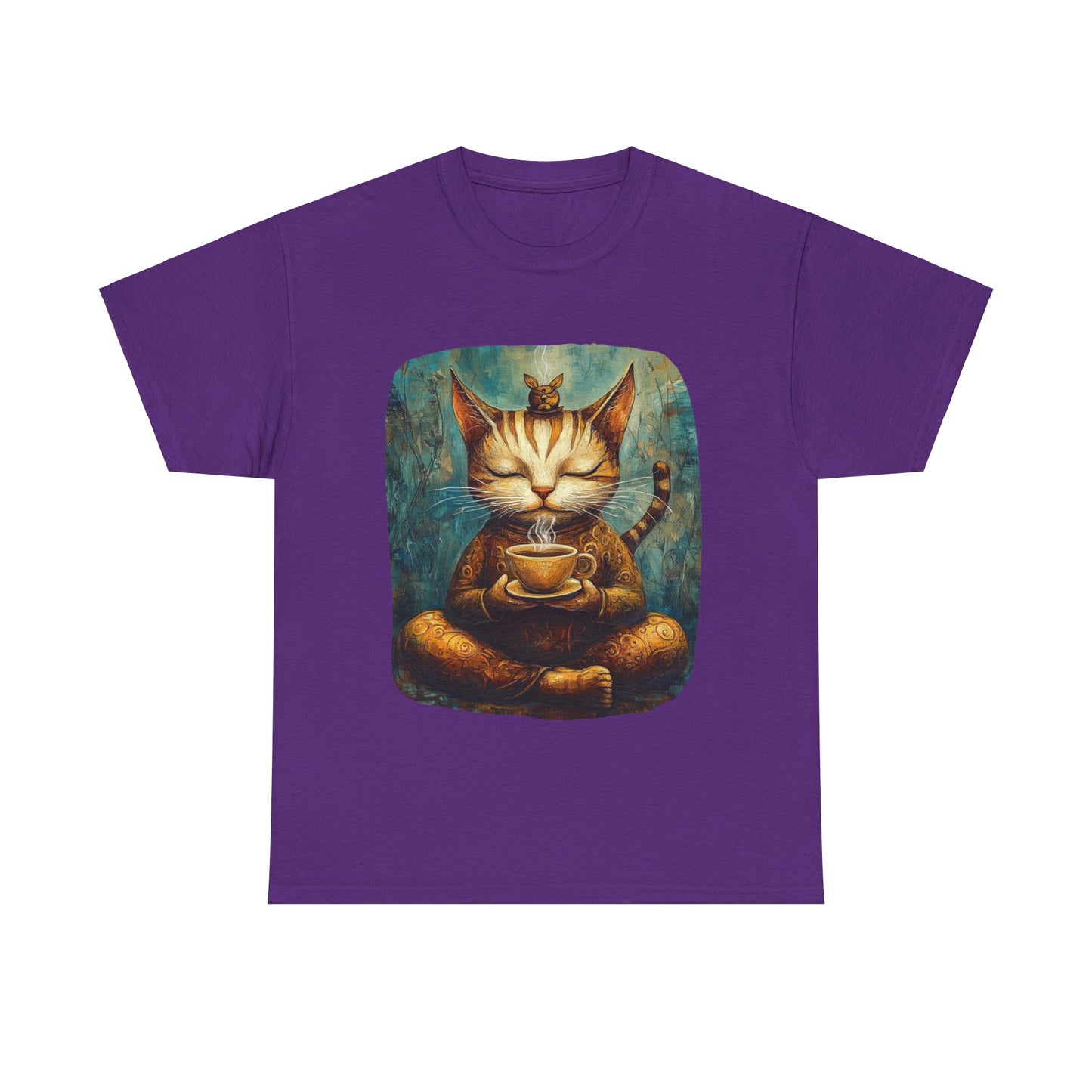 Coffee Cat (Ver 5) - Cats and Coffee , Tea Shirt - T-shirt Coffee Lover - Cat Lover Unisex Heavy Cotton Tee T-Shirt