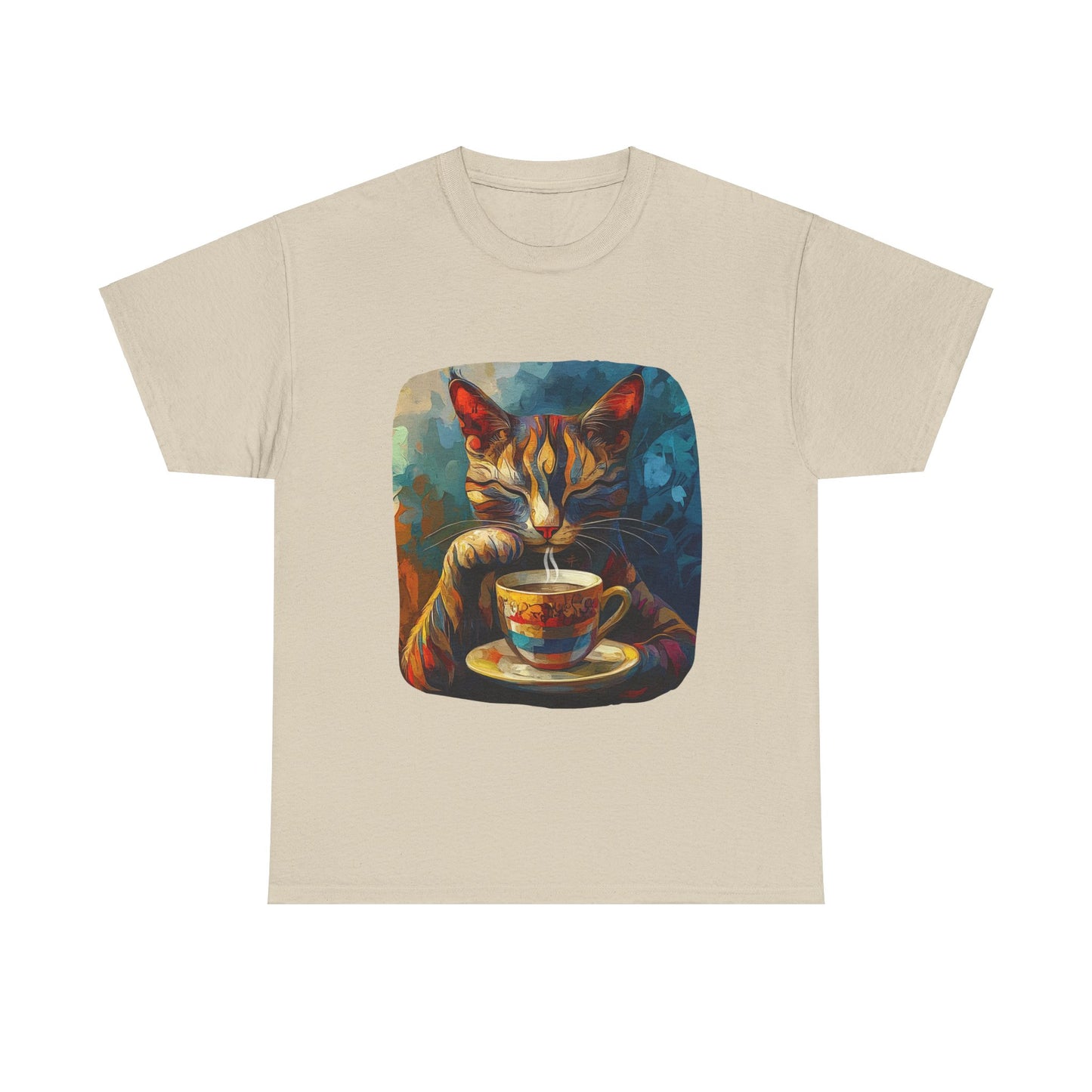 Coffee Cat - Cats and Coffee , Tea Shirt - T-shirt Coffee Lover - Cat Lover Unisex Heavy Cotton Tee T-Shirt
