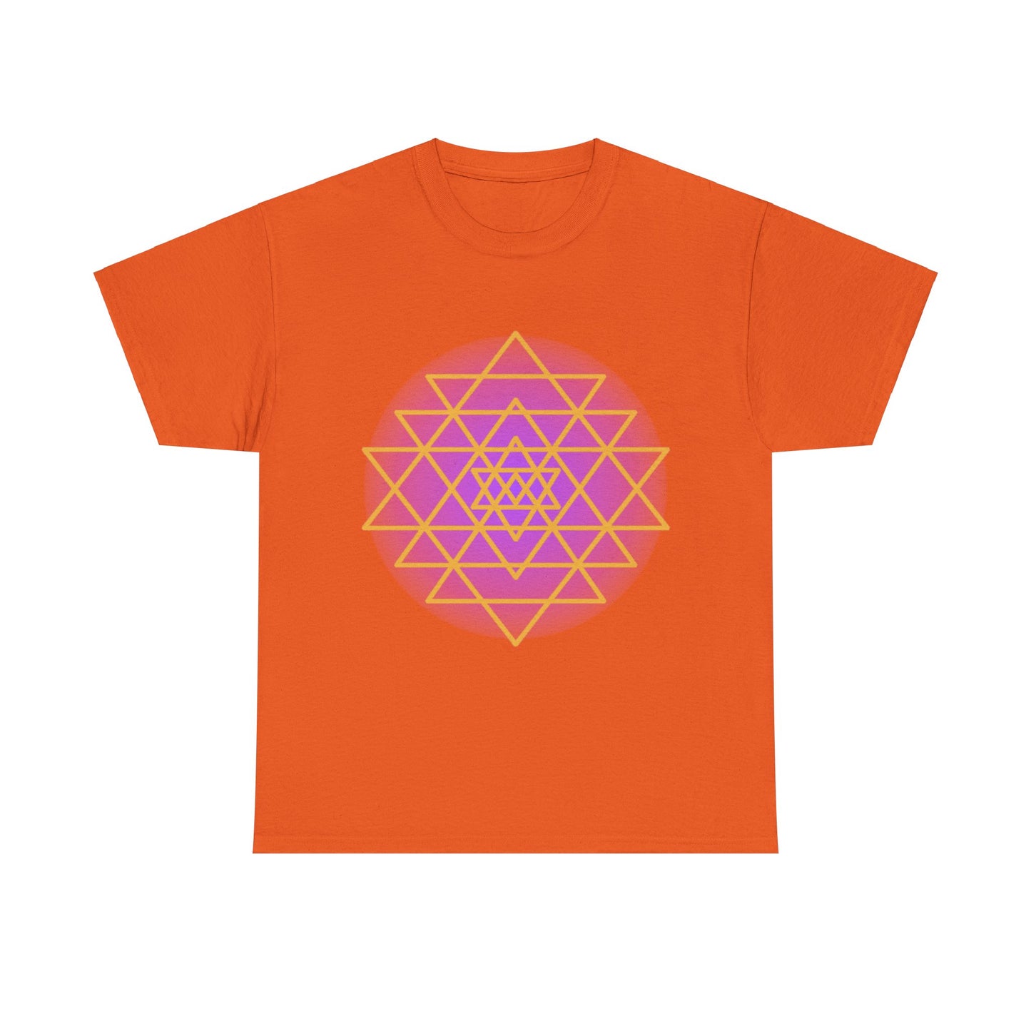 Sacred Geometry Sri Yantra, Purple Glow, Shree Yantra, Shri Chakra Nava Chakra Shirt - Graphic Tee - Yoga, Zen, Hindu Gifts Unisex Heavy Cotton Graphic Tee T-Shirt