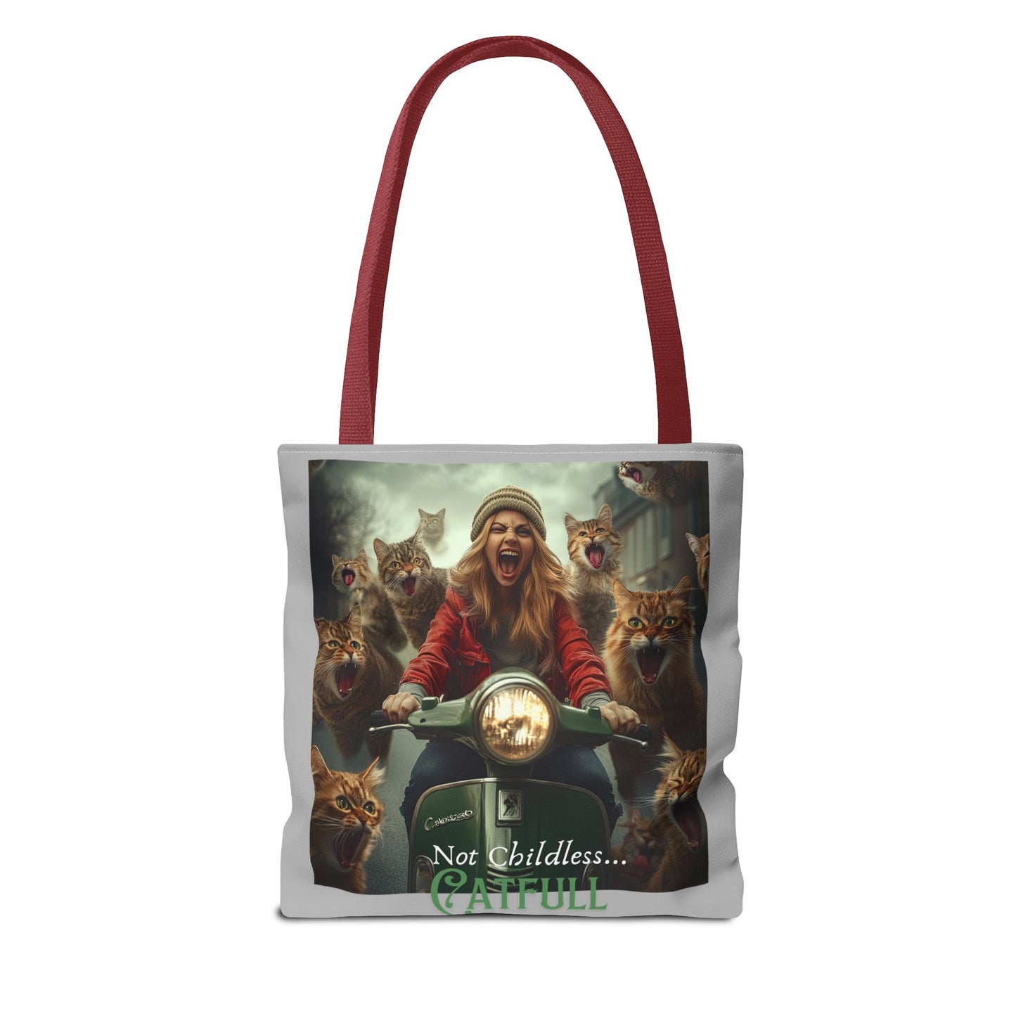 "Not Childless... Catfull" Cat Lady Tote Bag Childless Cat Lady Tote Bag (AOP)