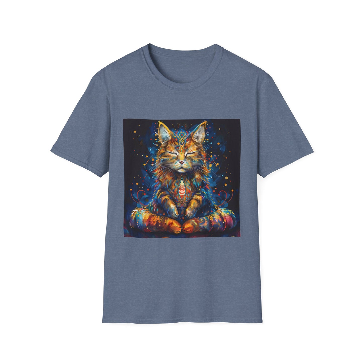 Zen Cat, Chill - Meditating Cat Shirt, Cat Lover's Graphic Tee Graphic Unisex T- Shirt, T-Shirt Cat Lovers Gift Softstyle T-Shirt Tee Teeshirt Stylized Cat