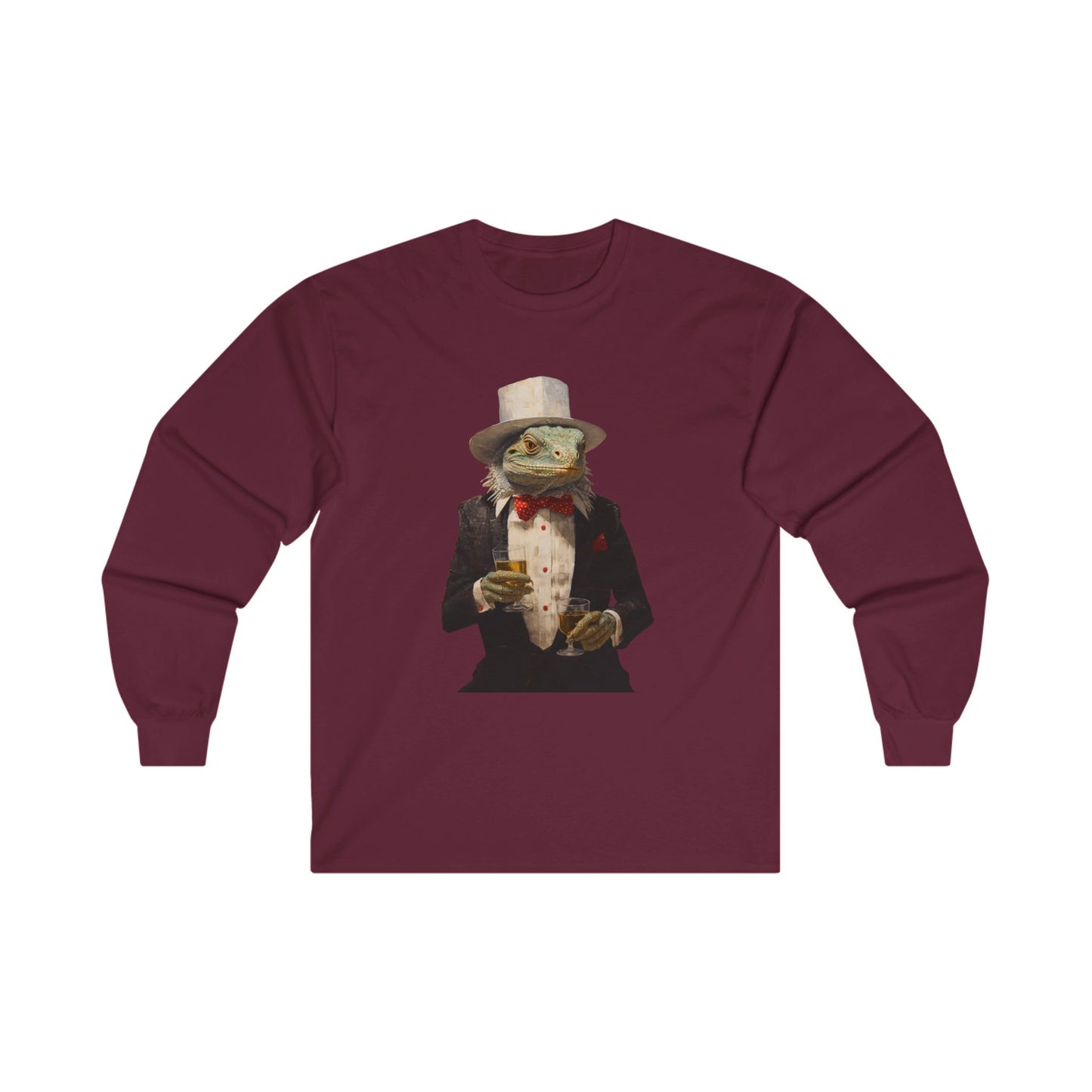 Cocktail Charlie, Drinking, Cocktails Iguana, Reptile Shirt, Drinking Celebration Gift, Bar Gift, Long Sleeve T-shirt Ultra Cotton Long Sleeve Tee T-Shirt