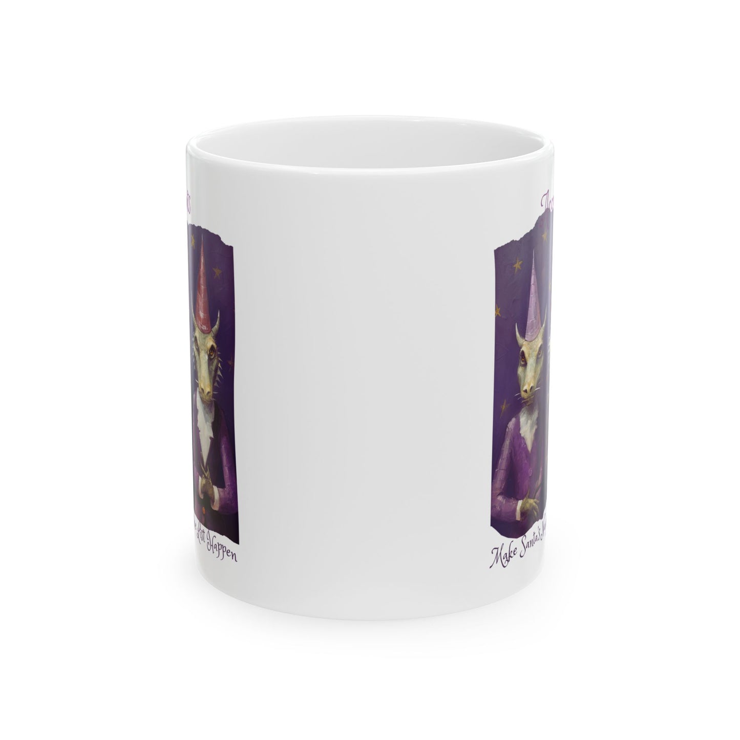 Accountant Holiday Dragon Gift Mug, "Accountants Make Santa's Naughty & Nice List Happen" Printed Art, Christmas Accountant Dragon Ceramic Mug 11oz Colorful, Bright and Cheery