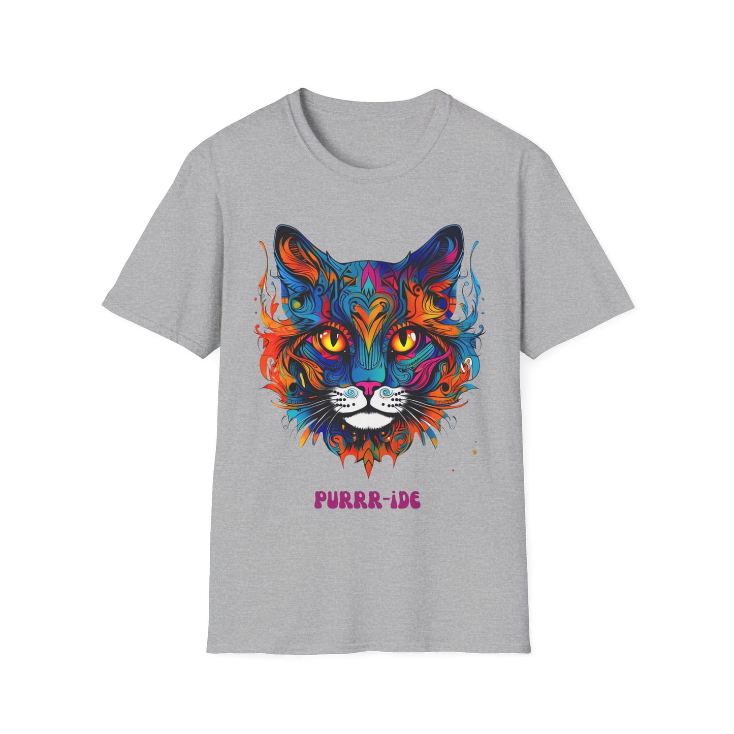 Pride - Purride Cat Shirt, Cat Lover's Christmas Gift Unisex Tee Shirt, T-Shirt Cat Lovers Gift Softstyle T-Shirt Tee Teeshirt LGBTQ+ Gift