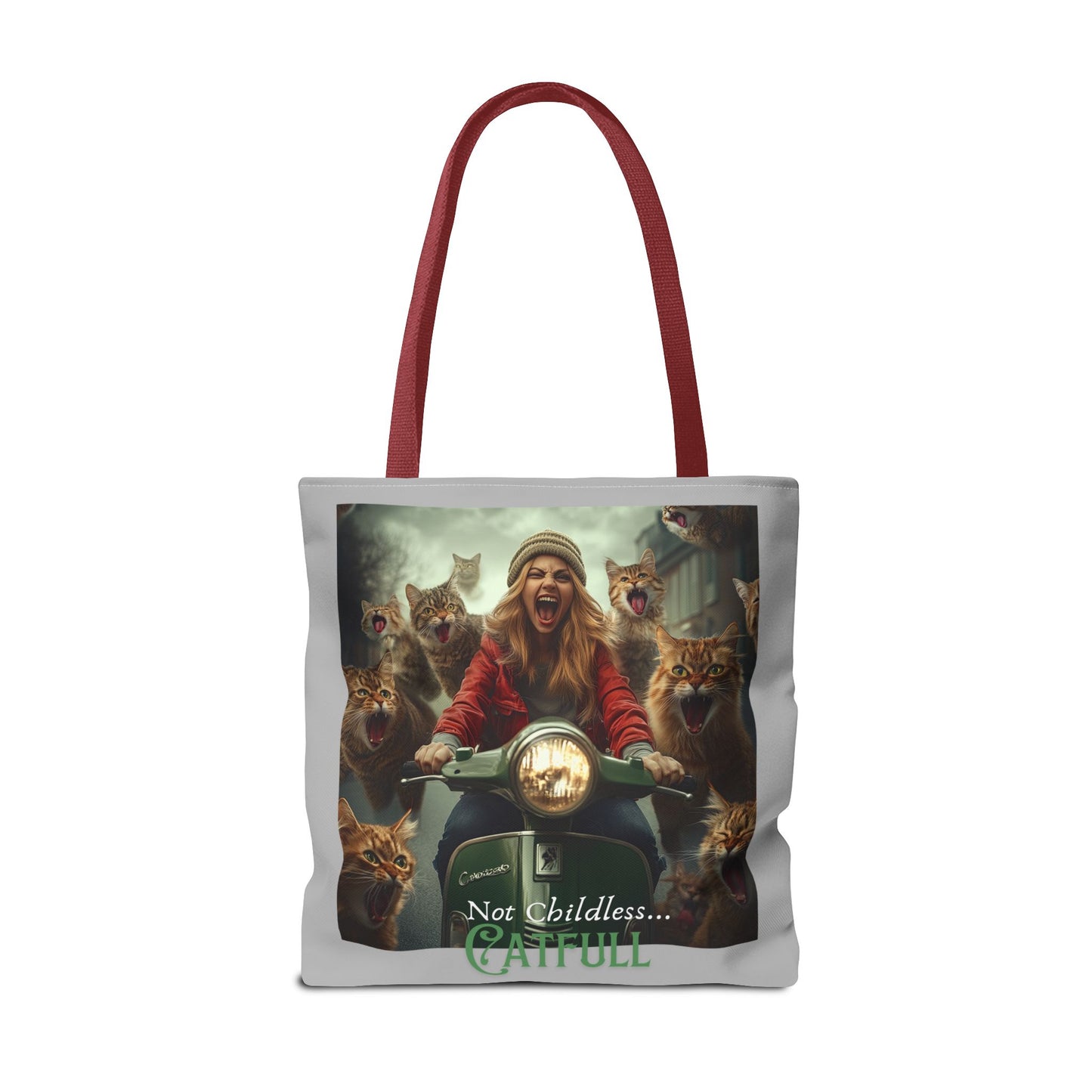 "Not Childless... Catfull" Cat Lady Tote Bag Childless Cat Lady Tote Bag (AOP)