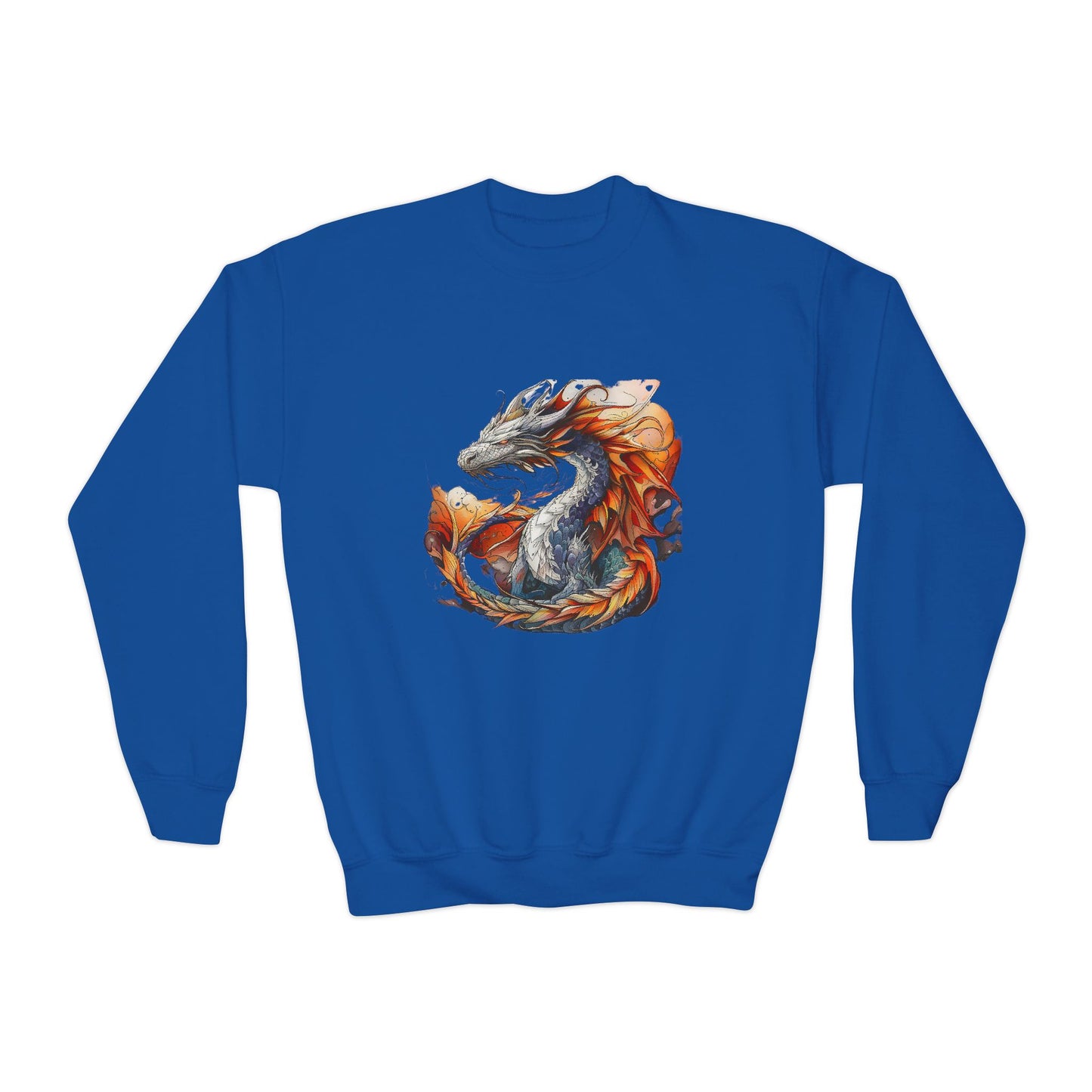 Fire Dragon Kids Sweatshirt - Kids Boys Youth Crewneck Sweatshirt -Dragon Lover Gift