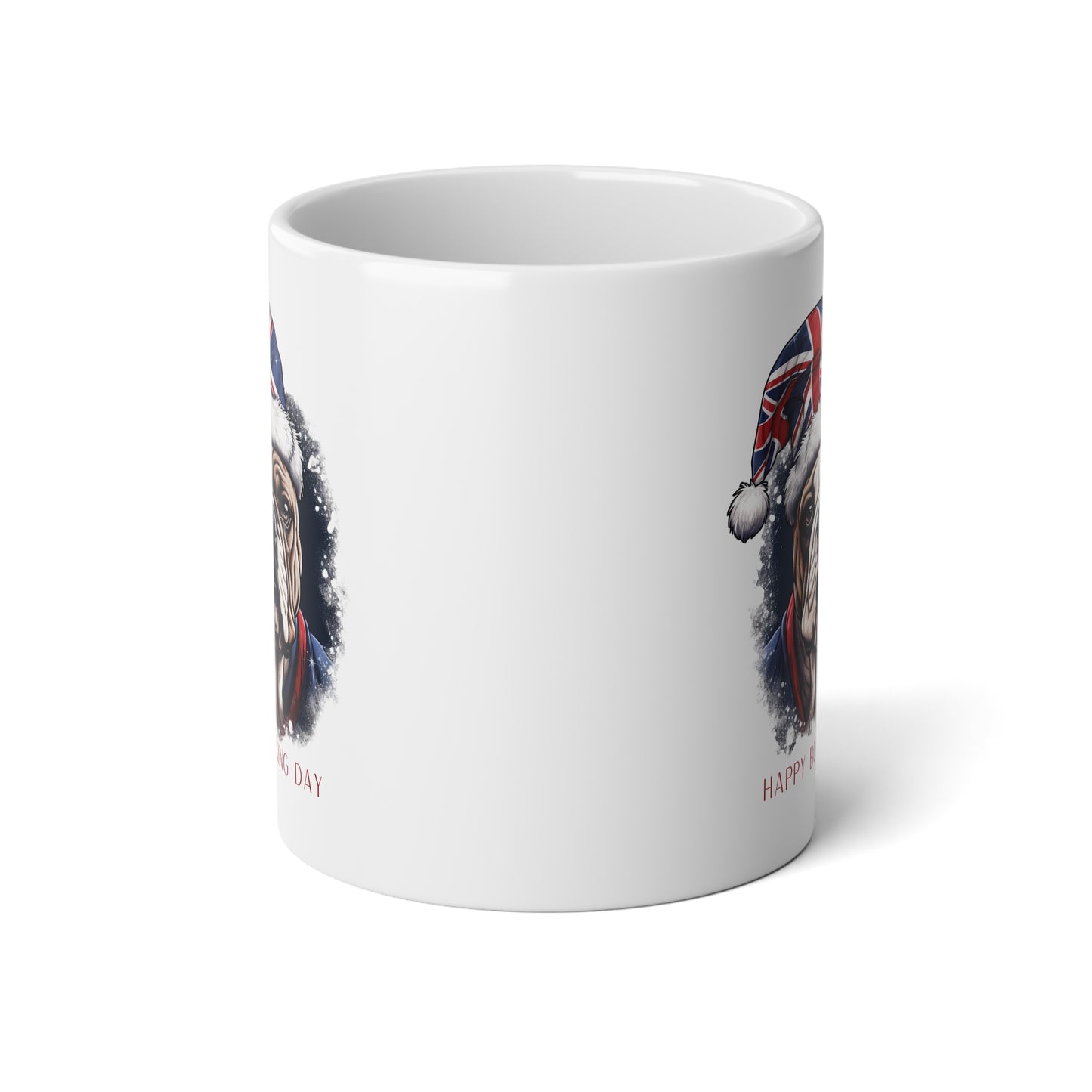 Boxing Day English Bulldog, Union Jack Gift Mug, Jumbo 20 oz Mug XL Size Mug