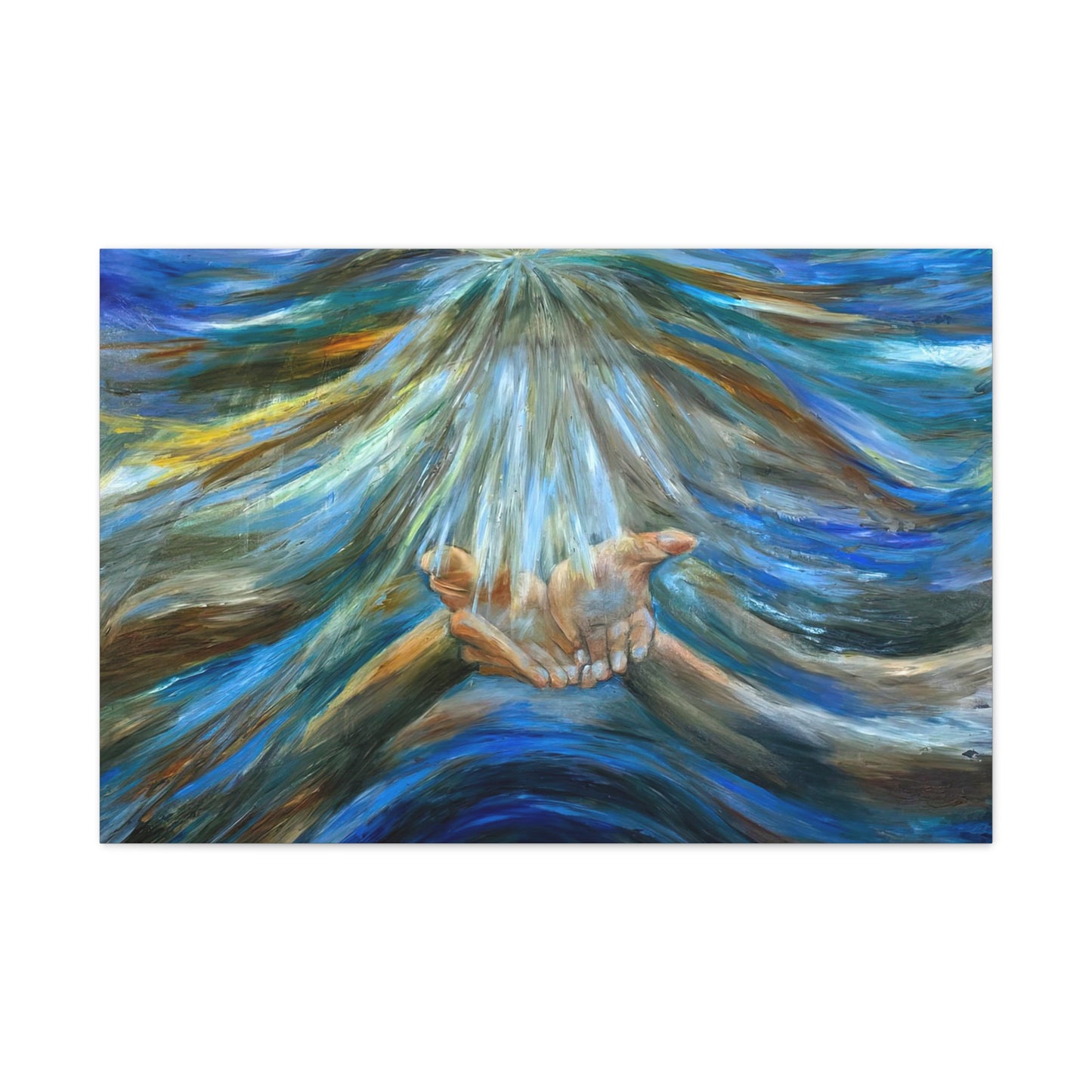 Reiki, Hands of Grace, Hands of Light, Creation, Spiritual, Religious Wall Art, Canvas Gallery Wraps, Wall Print Art Oil Painting,