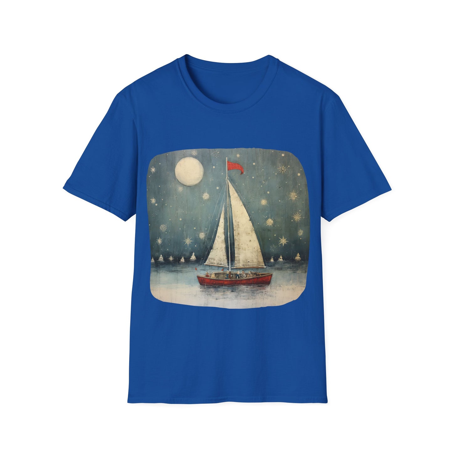 Christmas Nautical, Sailing Lover's Christmas Gift Unisex Tee Shirt, T-Shirt Sailing Gift Softstyle T-Shirt Tee Teeshirt Nautical Florida