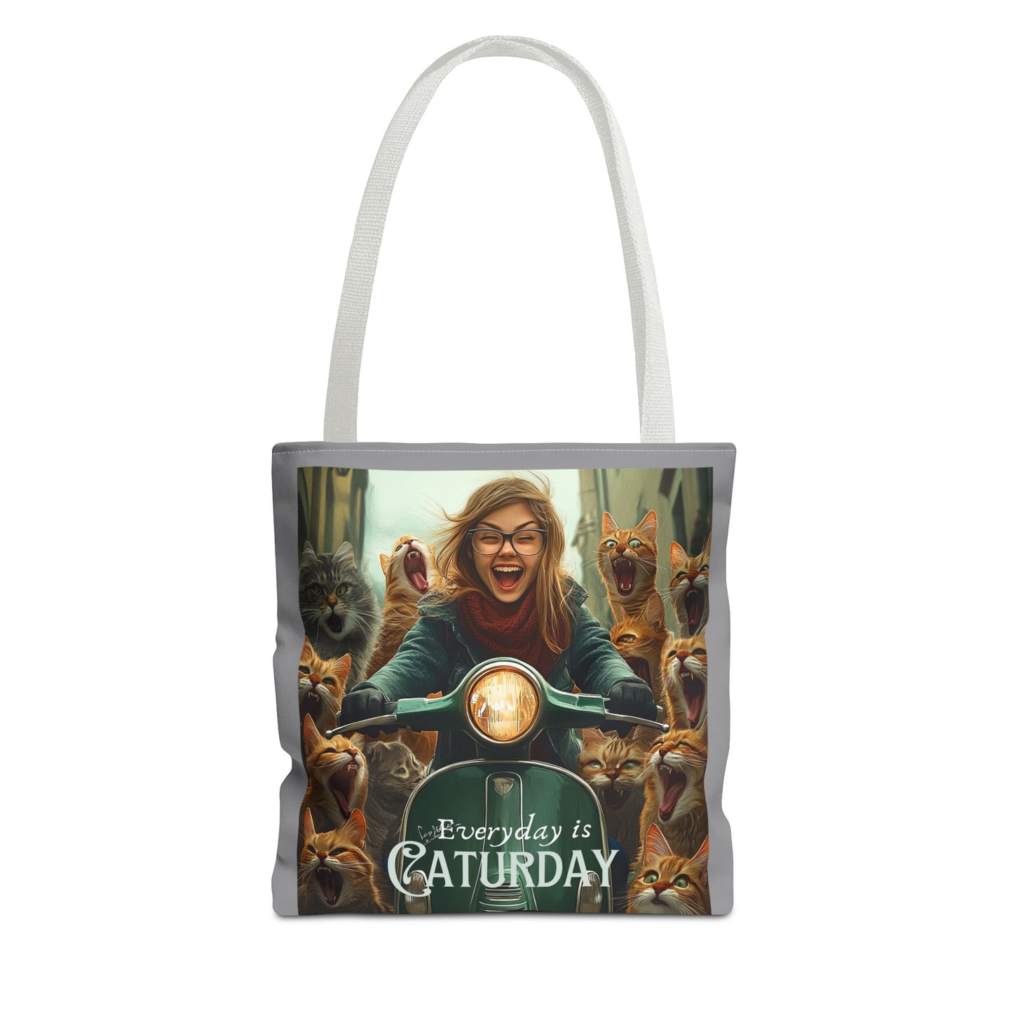 "Every Day is Caturday" Childless Cat Lady Tote Bag - Childless Cat Lady Tote Bag (AOP)