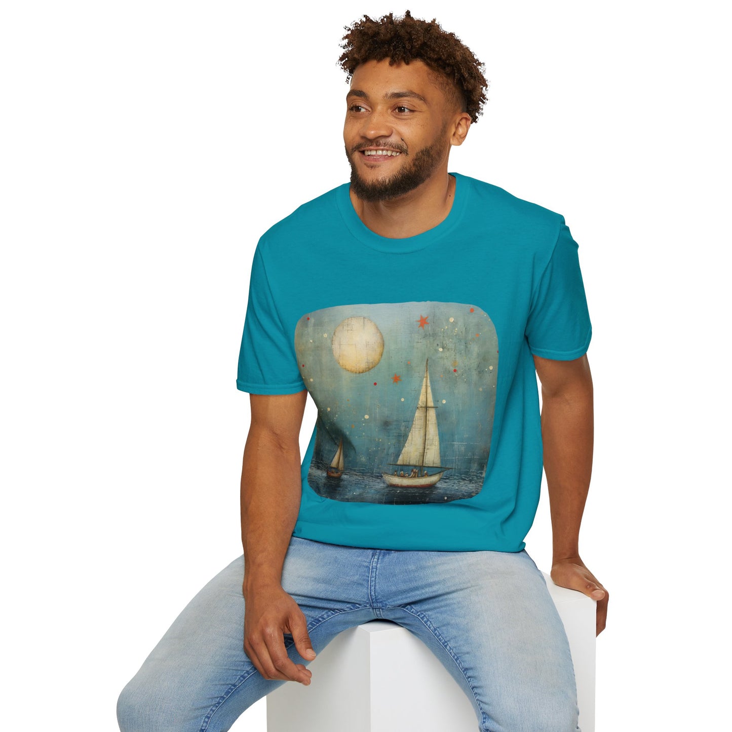 Nautical, Sailing Lover's Peaceful Seas Unisex Tee Shirt, T-Shirt Sailing Gift Softstyle T-Shirt Tee Teeshirt Nautical Florida Gift