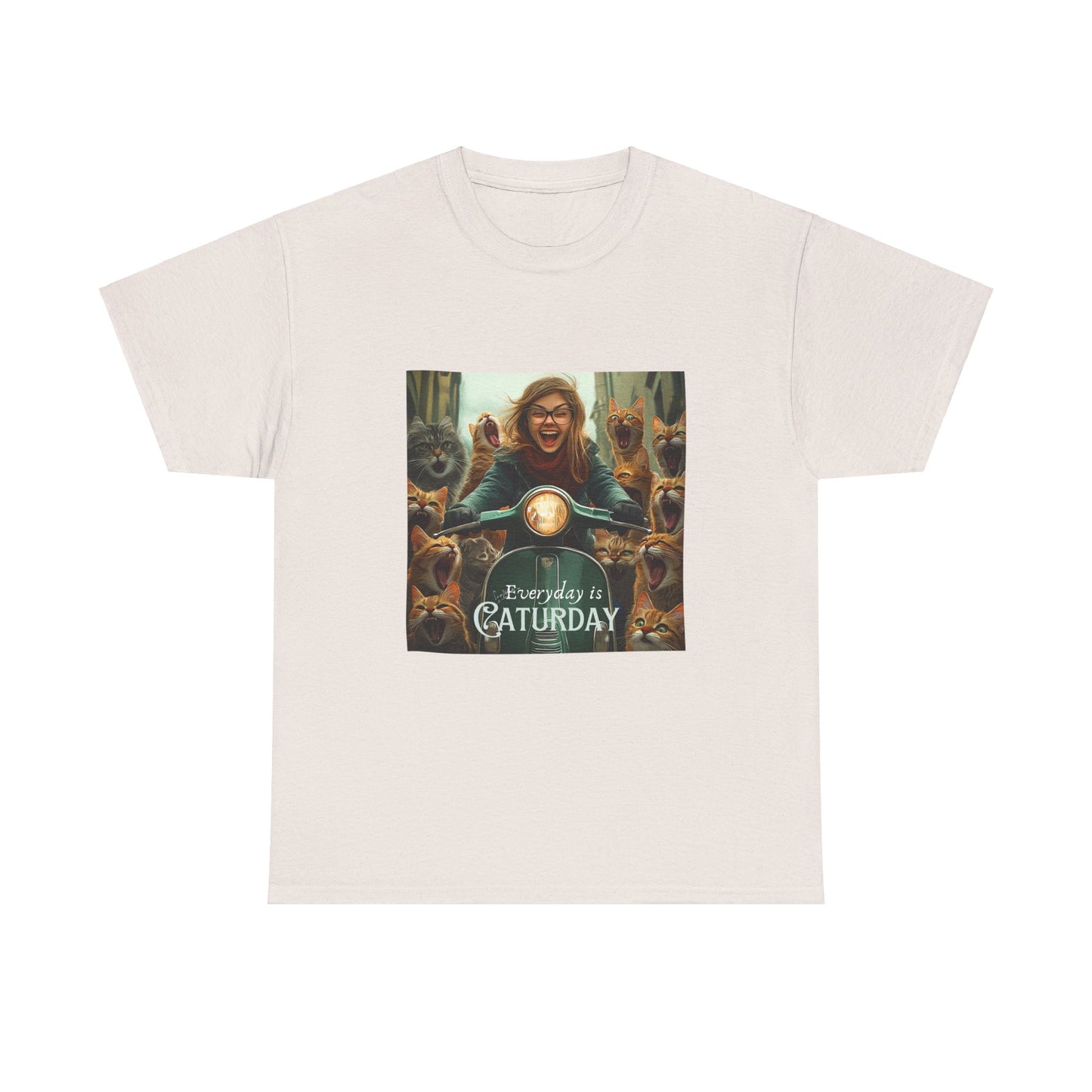 Childless Cat Lady Shirt - "Every Day is Caturday" - , Say NO to Ignorance -Unisex Heavy Cotton Tee