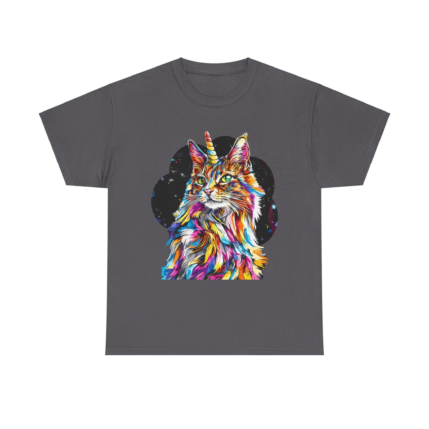 Sweet & Sassy Unicorn Cat Graphic Tee - Cat Unicorn Mythical Creature Gift Unisex Heavy Cotton Tee T-Shirt