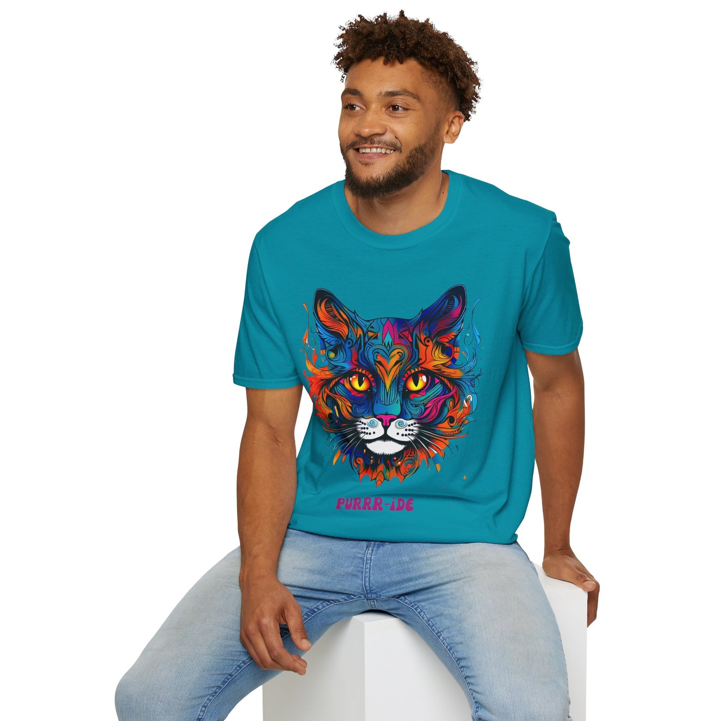 Pride - Purride Cat Shirt, Cat Lover's Christmas Gift Unisex Tee Shirt, T-Shirt Cat Lovers Gift Softstyle T-Shirt Tee Teeshirt LGBTQ+ Gift