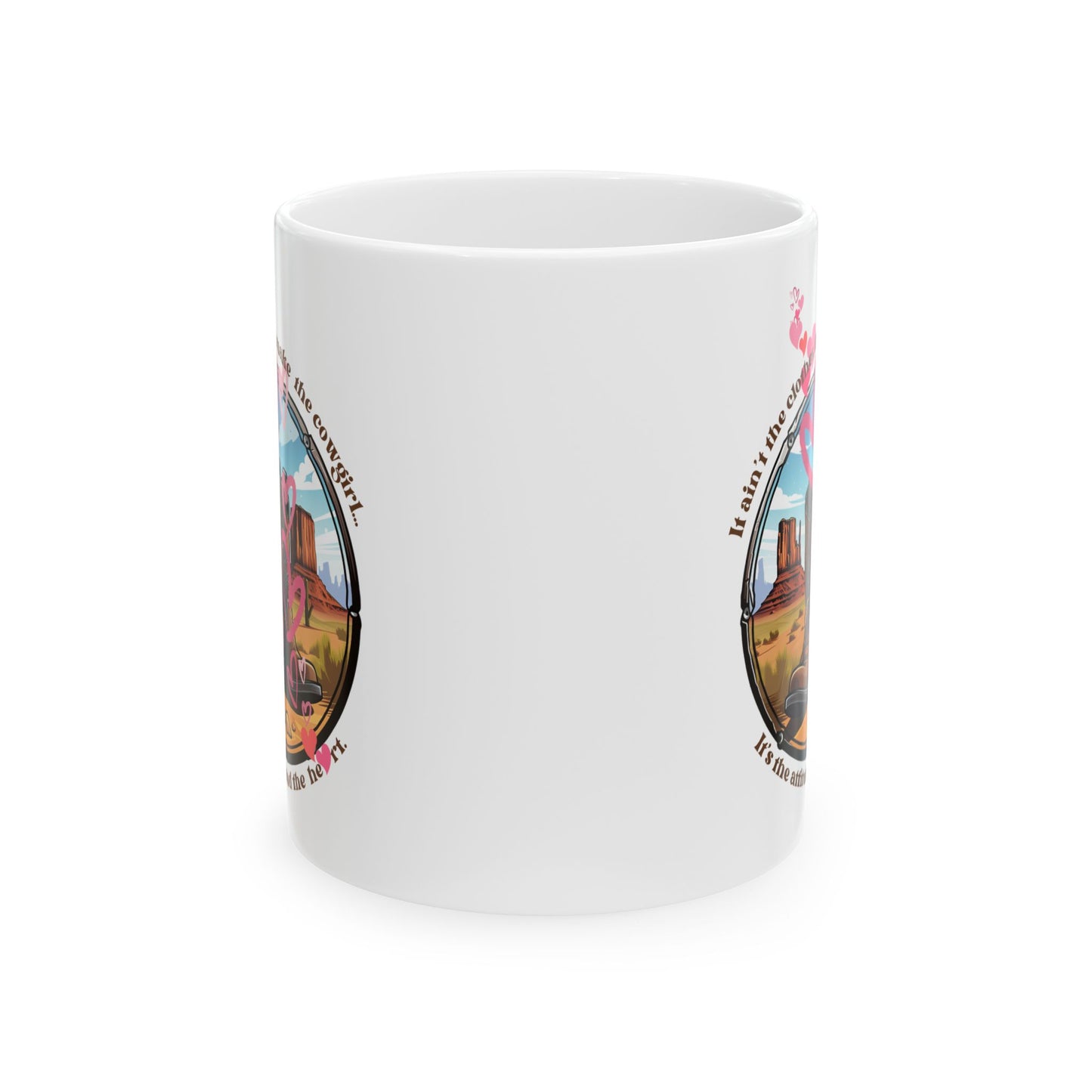 Cowgirl, Southern Heart Gift, Southwest Cowgirl Attitude Gift Mug, Printed Art, Christmas Ceramic Mug 11oz Colorful rodeo gift