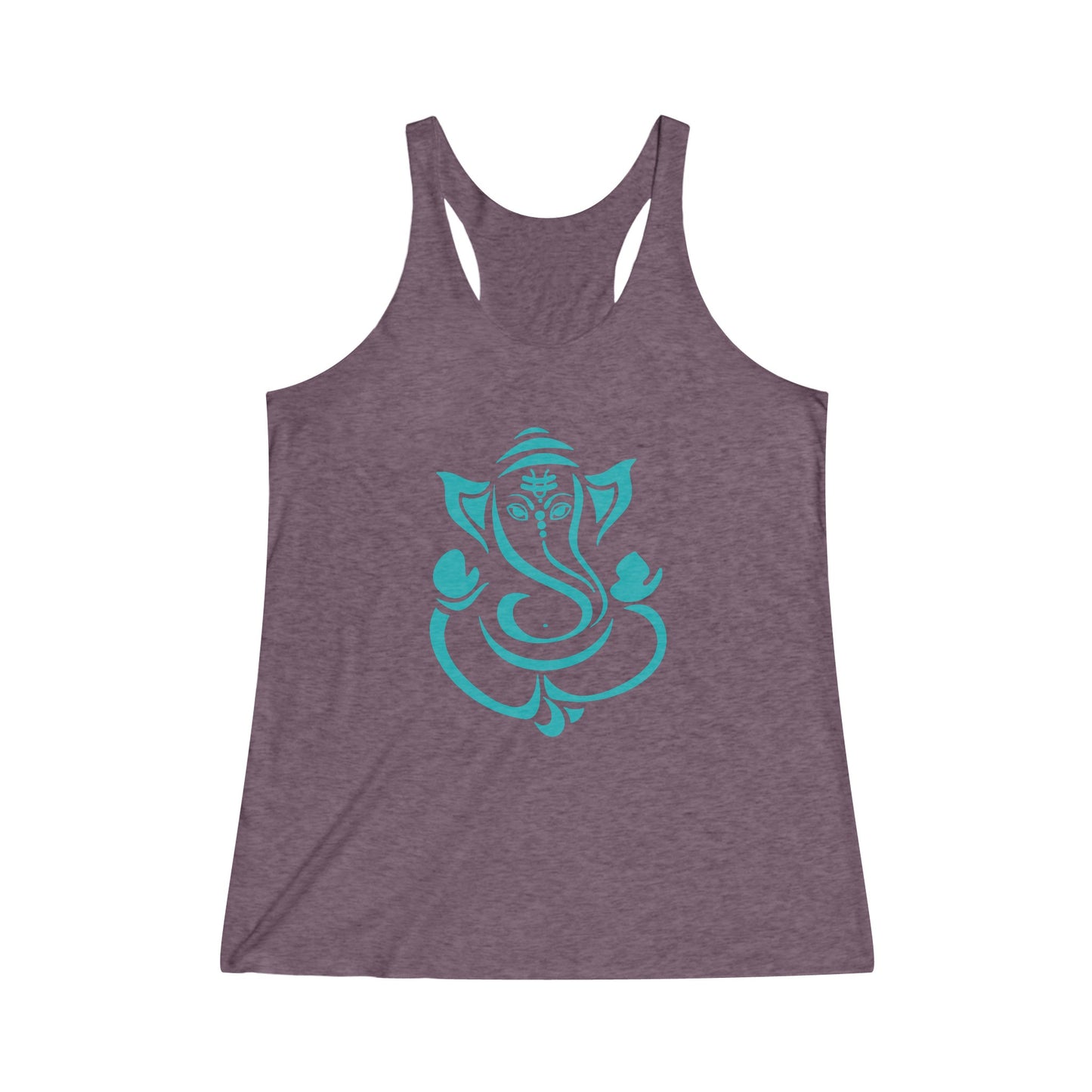Teal Ganesha Tank Tee, Ganesh, Remover of Obstacles, Women's Yoga Athletic Racerback Tank Top Graphic Tee Shirt